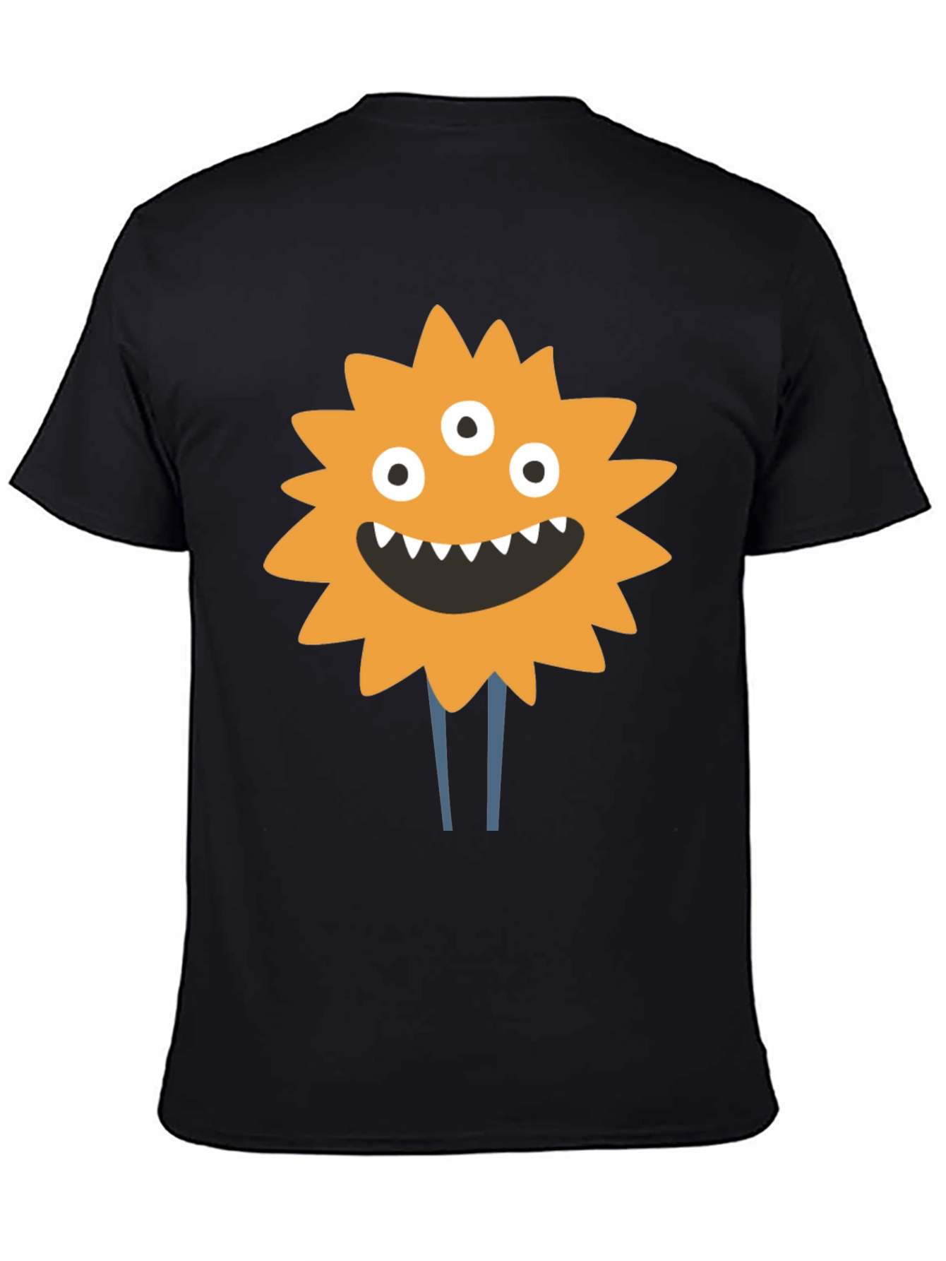 Monster Graphic Print T-Shirt - Black