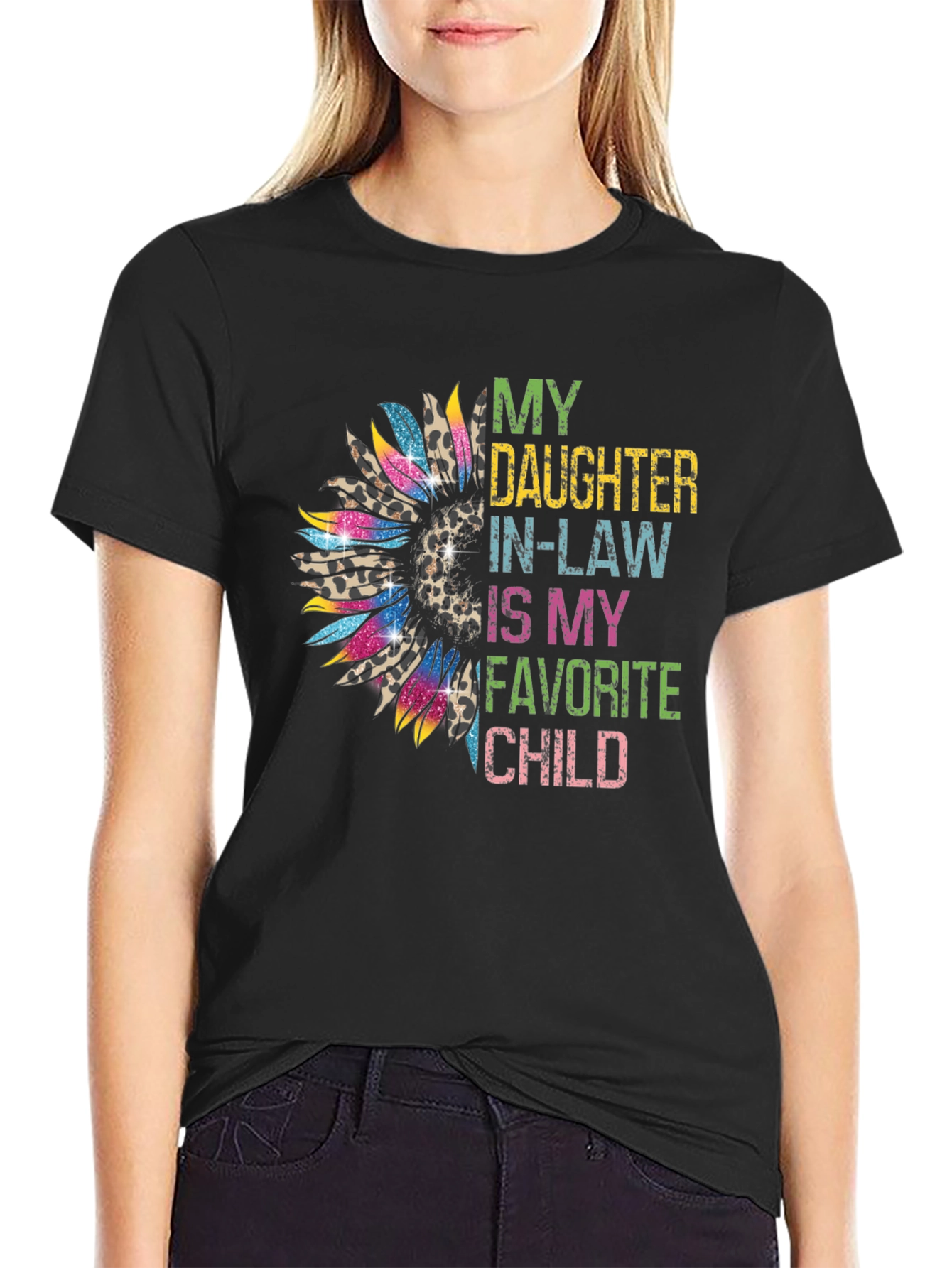 Daughter-In-Law Favorite Child Sunflower Graphic Tee