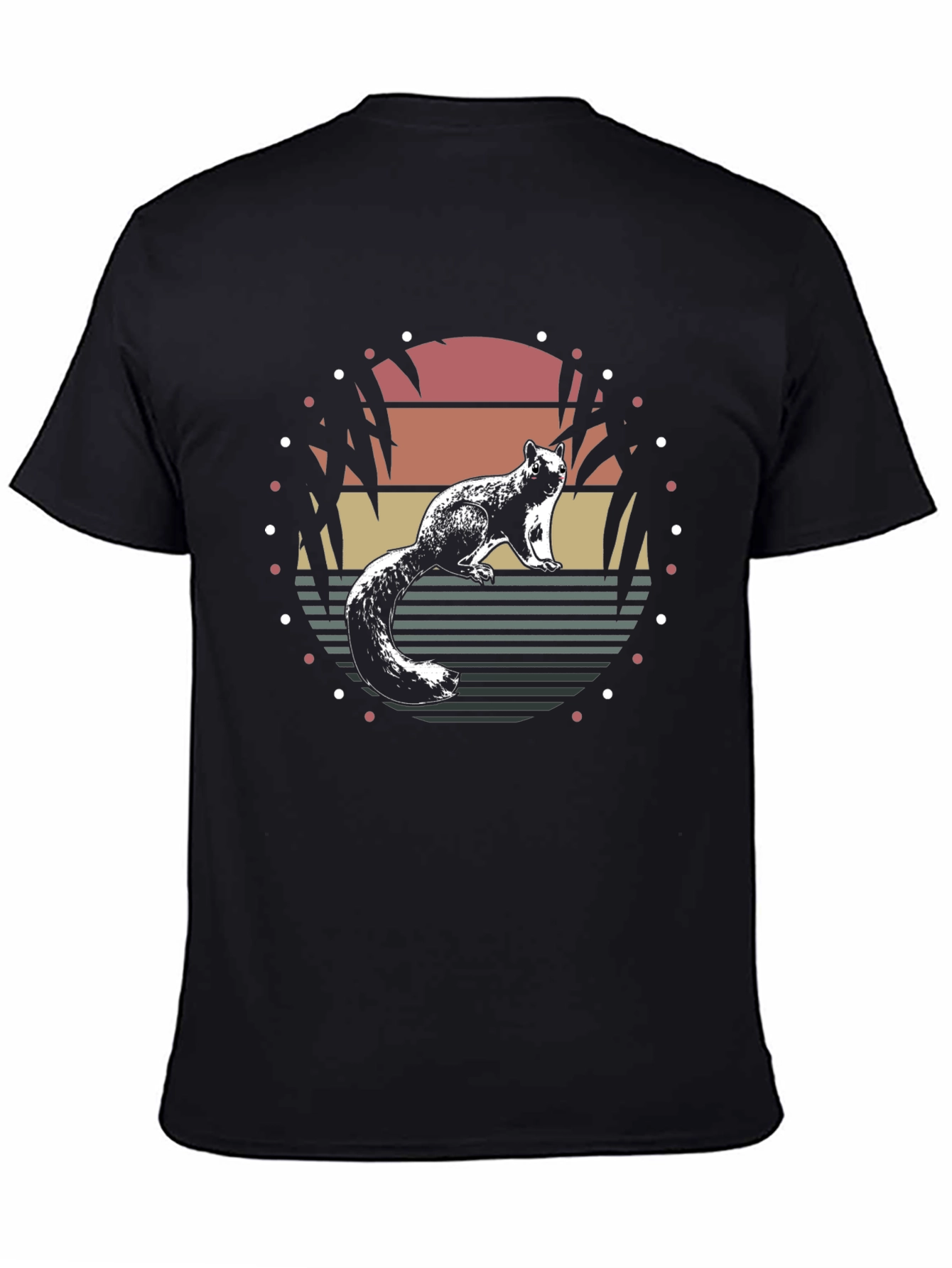 Squirrel Sunset Black T-Shirt