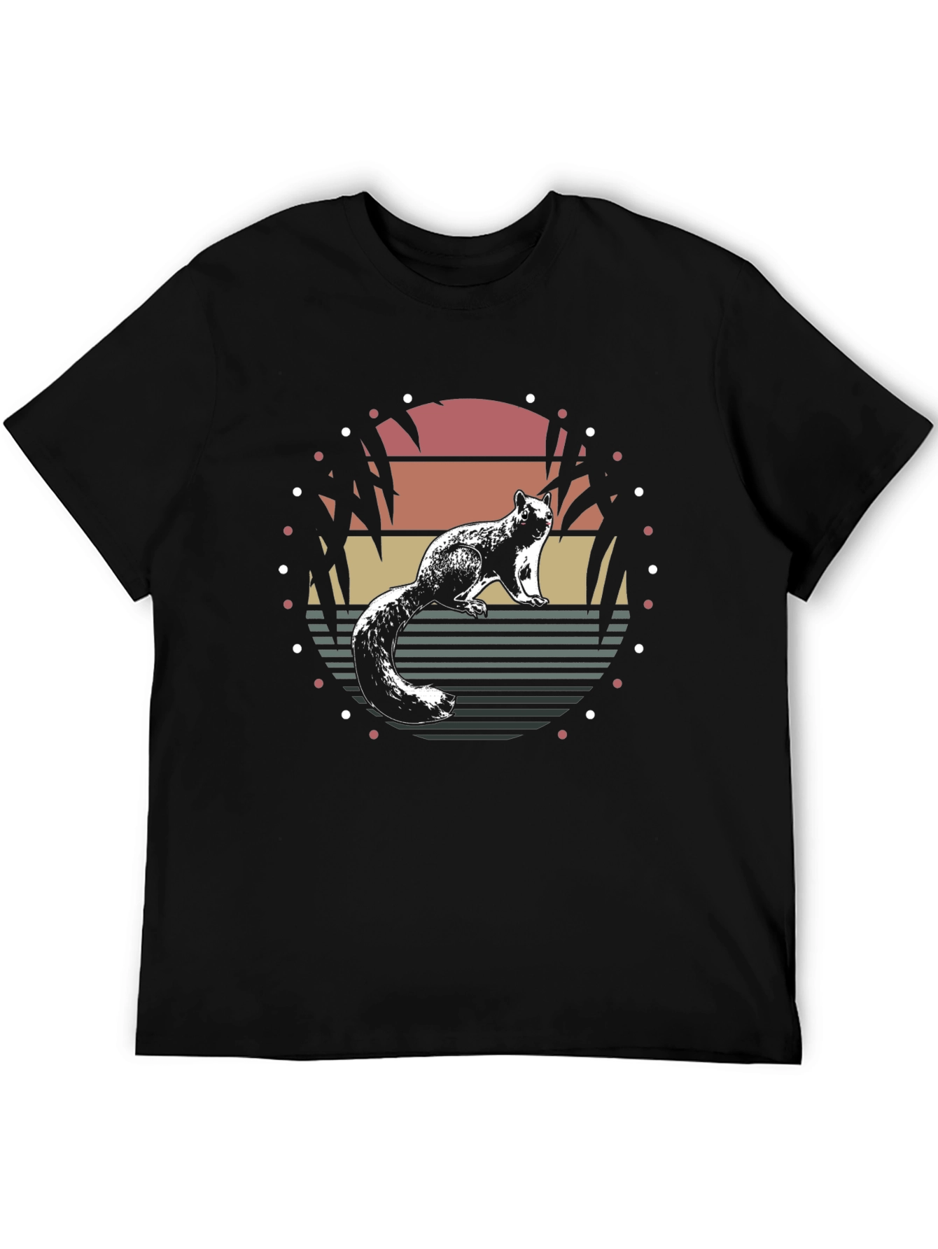 Squirrel Sunset Black T-Shirt