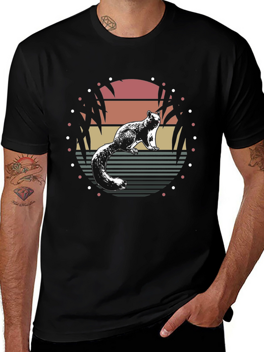Squirrel Sunset Black T-Shirt