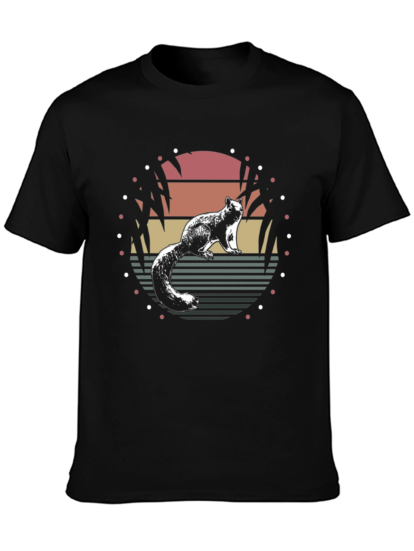 Squirrel Sunset Black T-Shirt