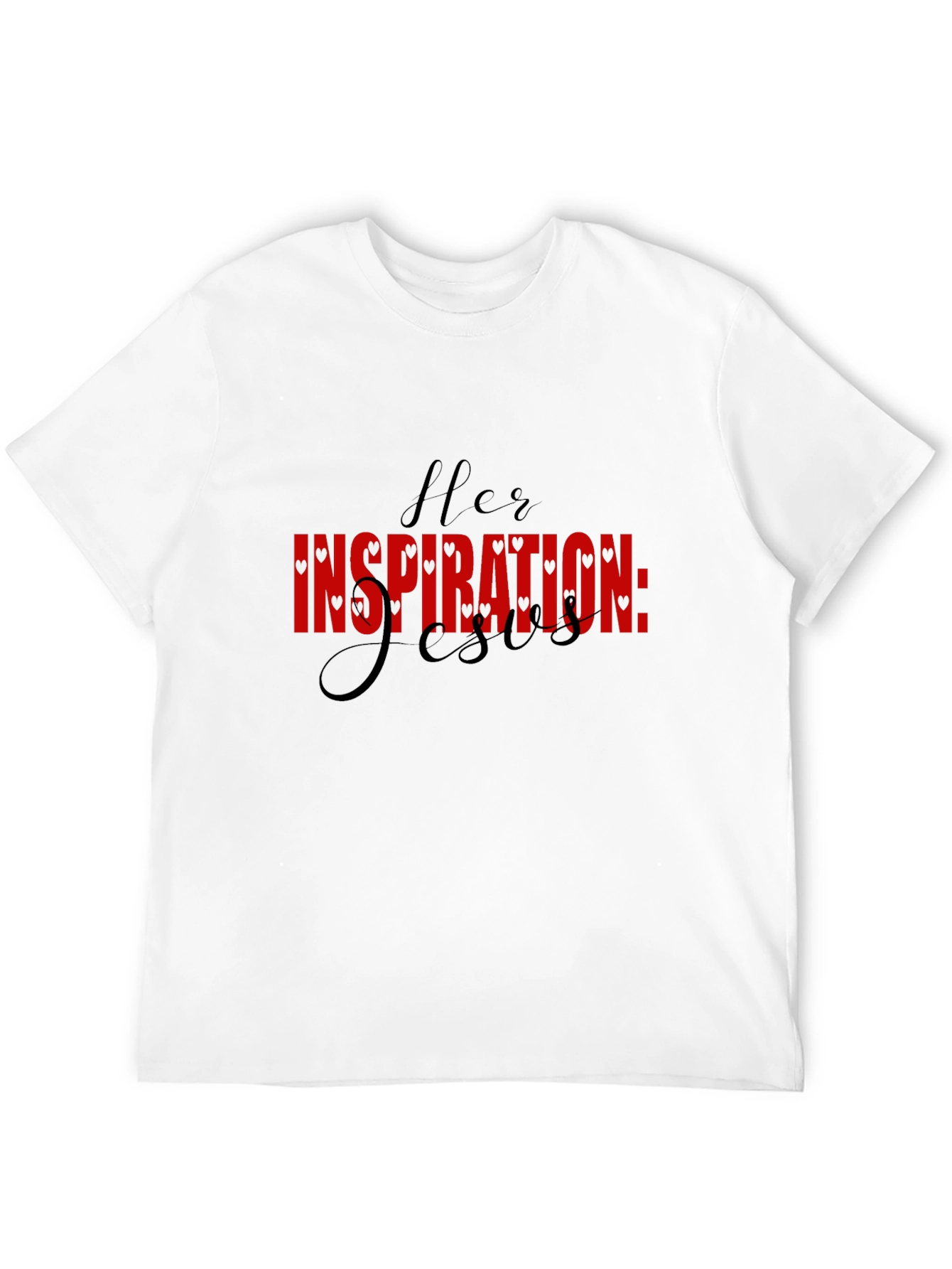 Her Inspiration: Jesus - Black Graphic T-Shirt