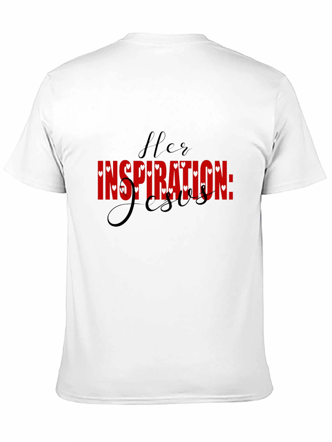 Her Inspiration: Jesus - Black Graphic T-Shirt