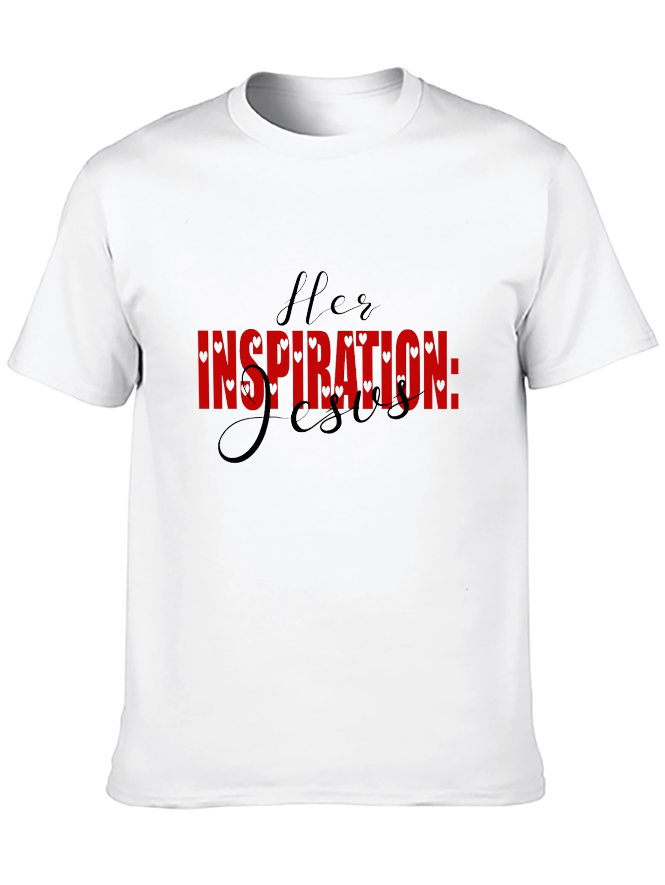 Her Inspiration: Jesus - Black Graphic T-Shirt