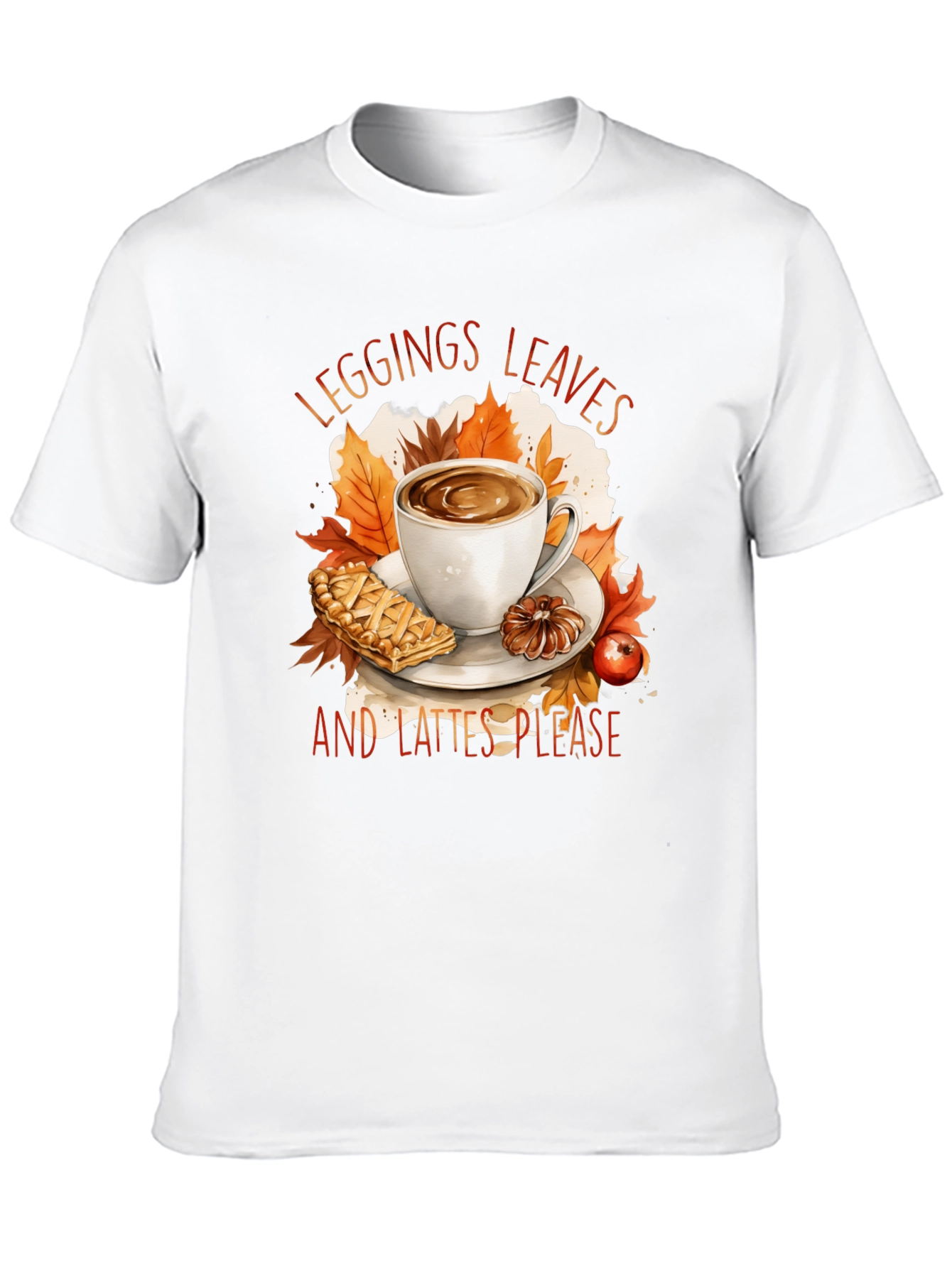 Leggings Leaves and Lattes Please T-Shirt