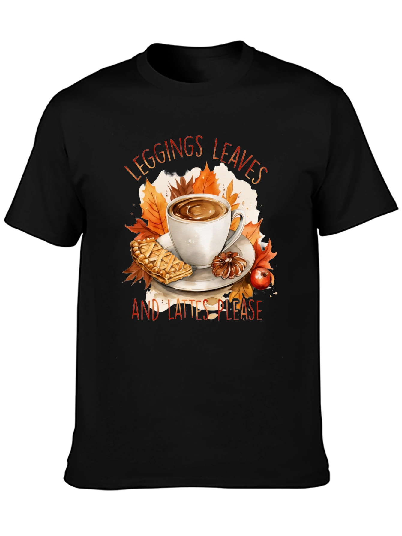 Leggings Leaves and Lattes Please T-Shirt