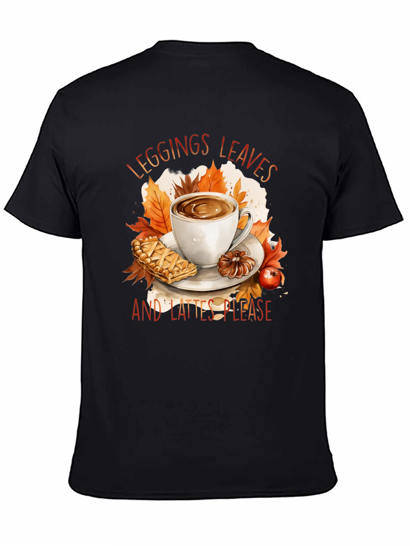 Leggings Leaves and Lattes Please T-Shirt