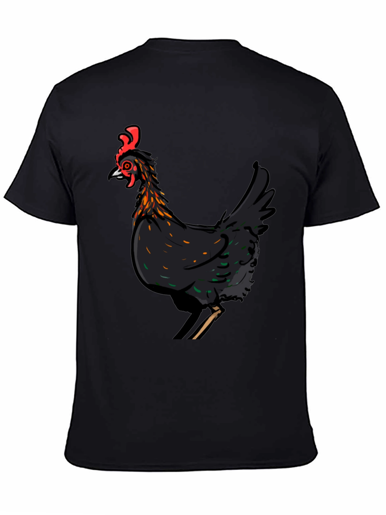 Black Chicken Graphic T-Shirt - Farm Animal Tee