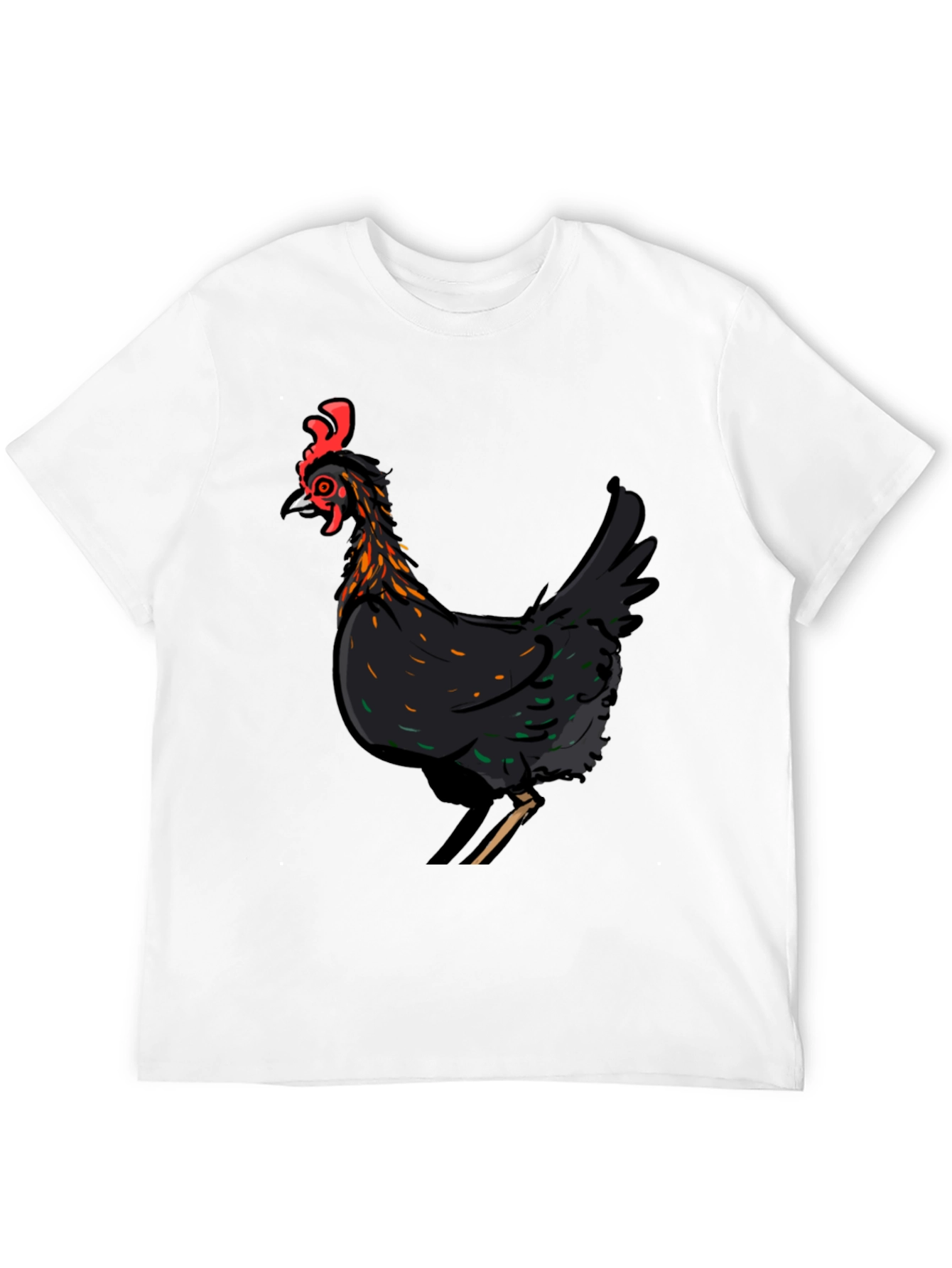 Black Chicken Graphic T-Shirt - Farm Animal Tee