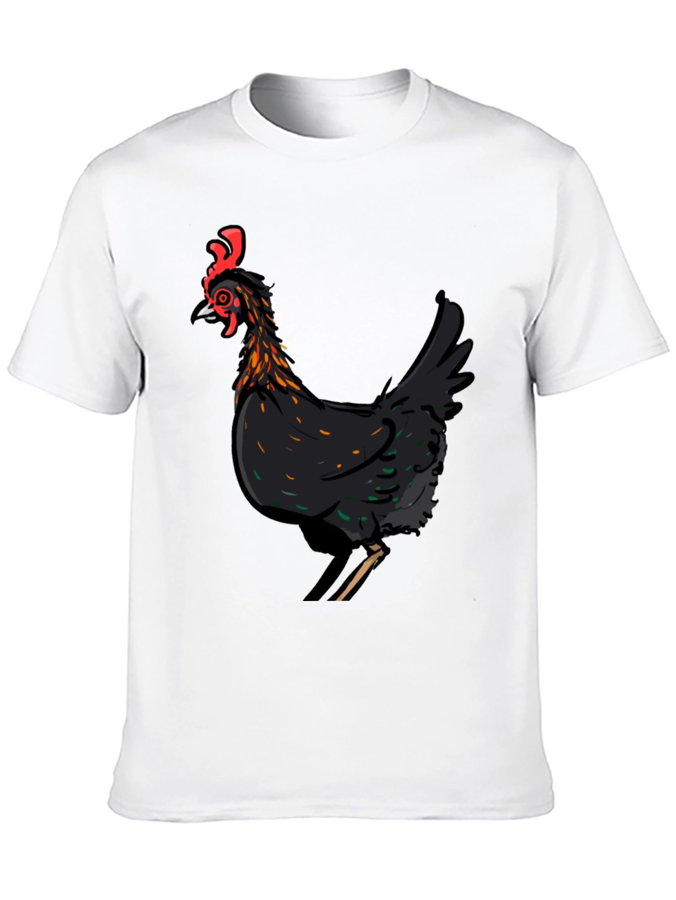 Black Chicken Graphic T-Shirt - Farm Animal Tee