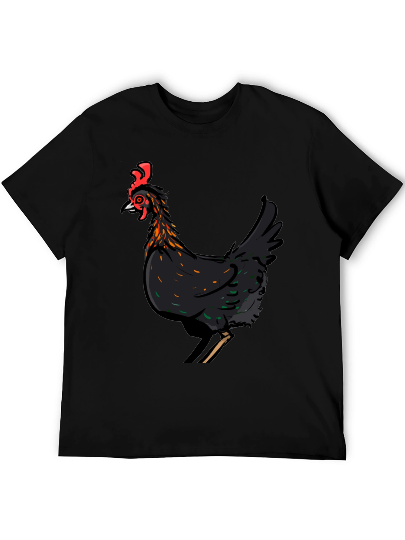 Black Chicken Graphic T-Shirt - Farm Animal Tee