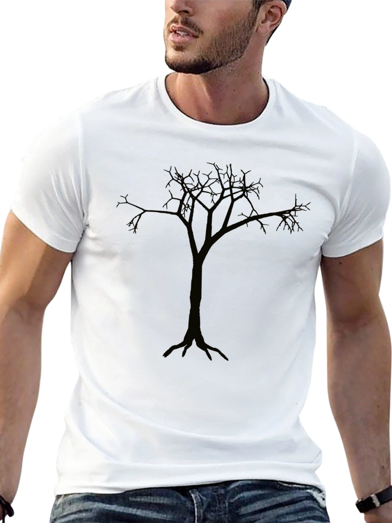 Mens Black Tree Graphic T-Shirt
