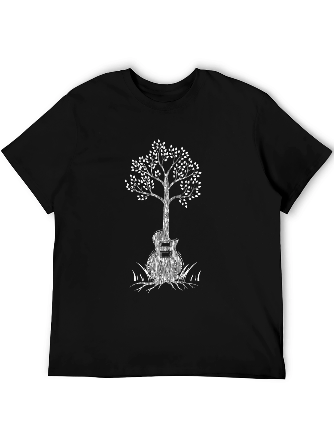 Guitar Tree Graphic Tee - Black Cotton Blend