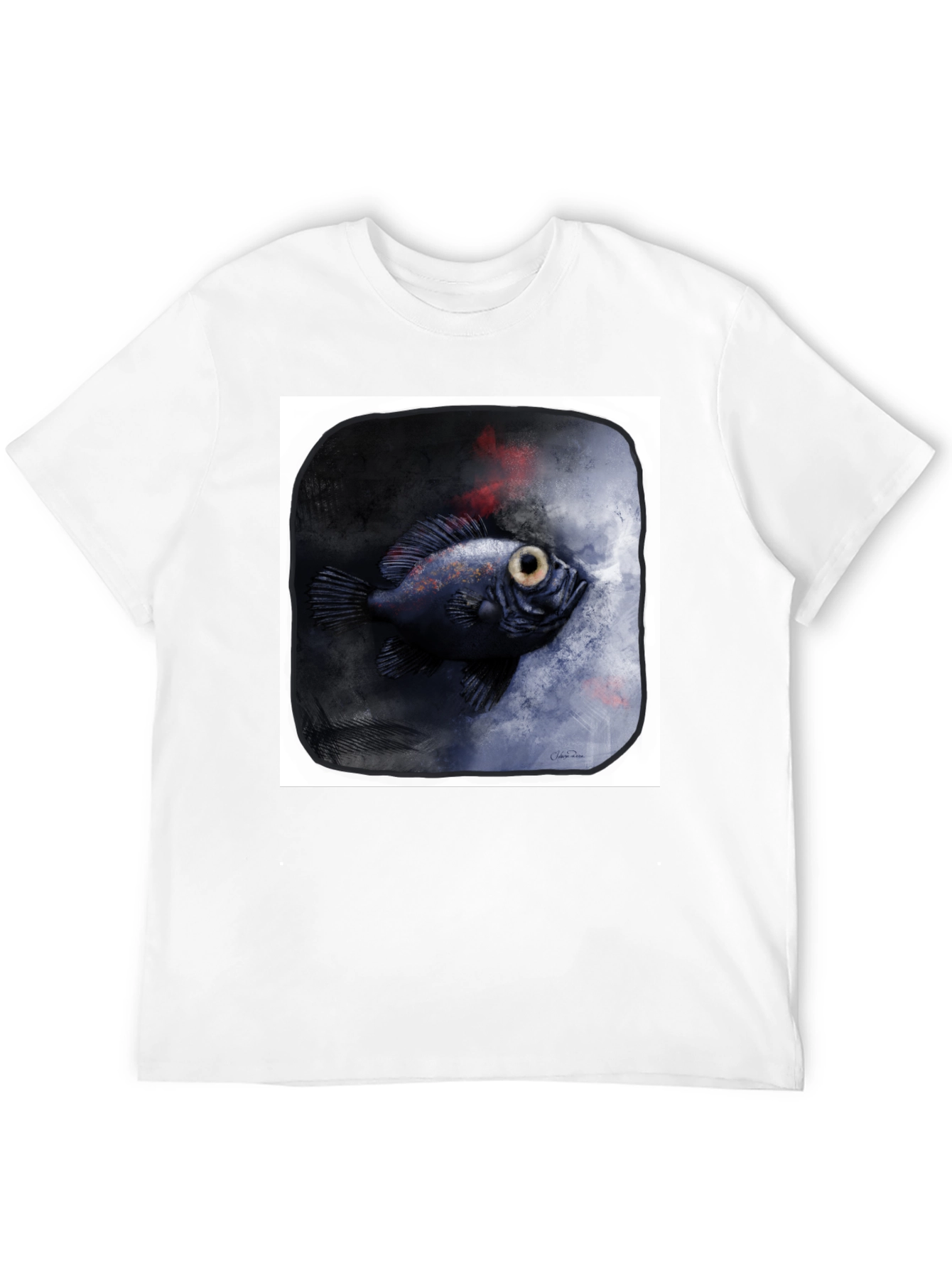 Unique Fish Graphic Black T-Shirt