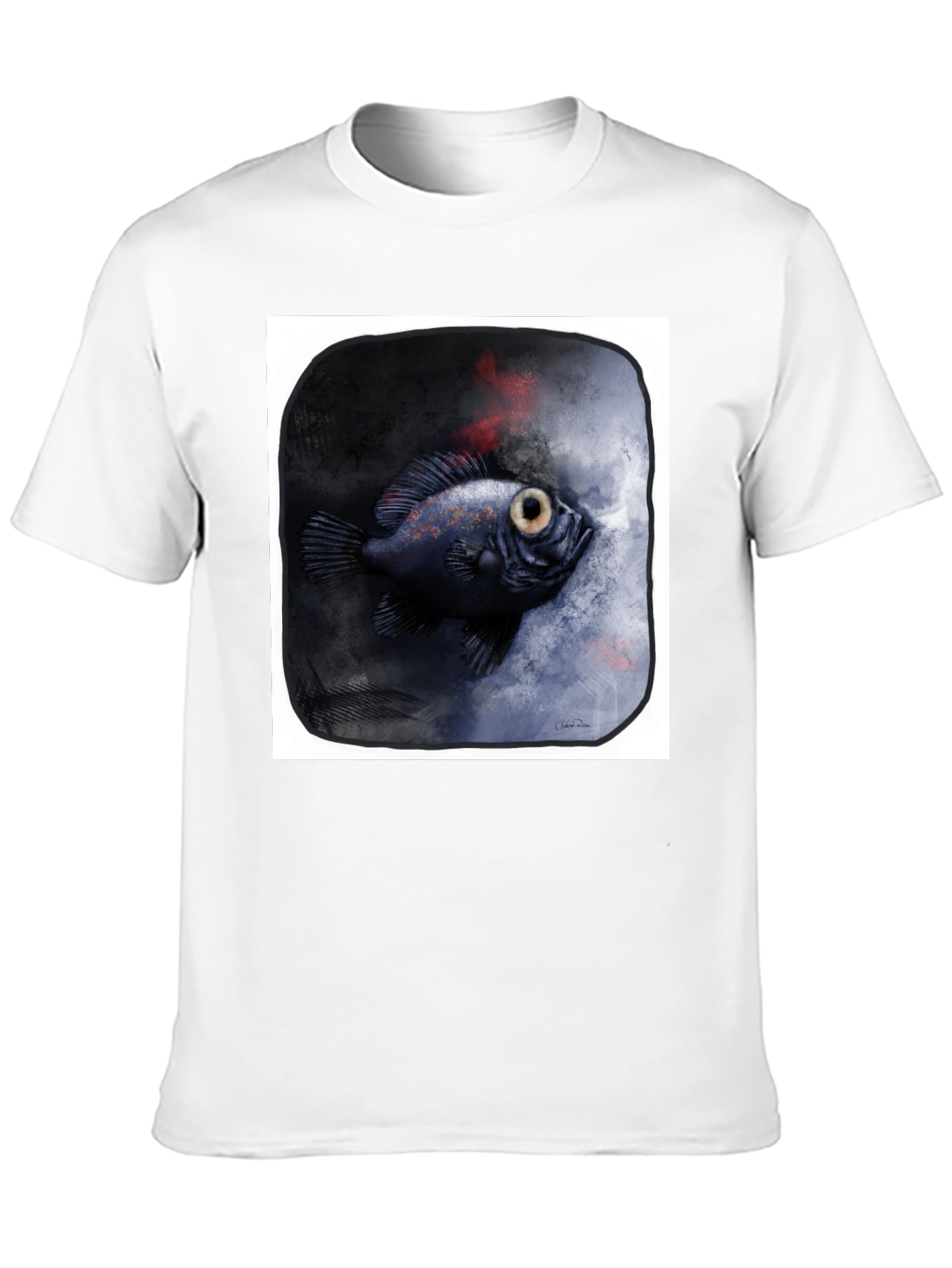 Unique Fish Graphic Black T-Shirt