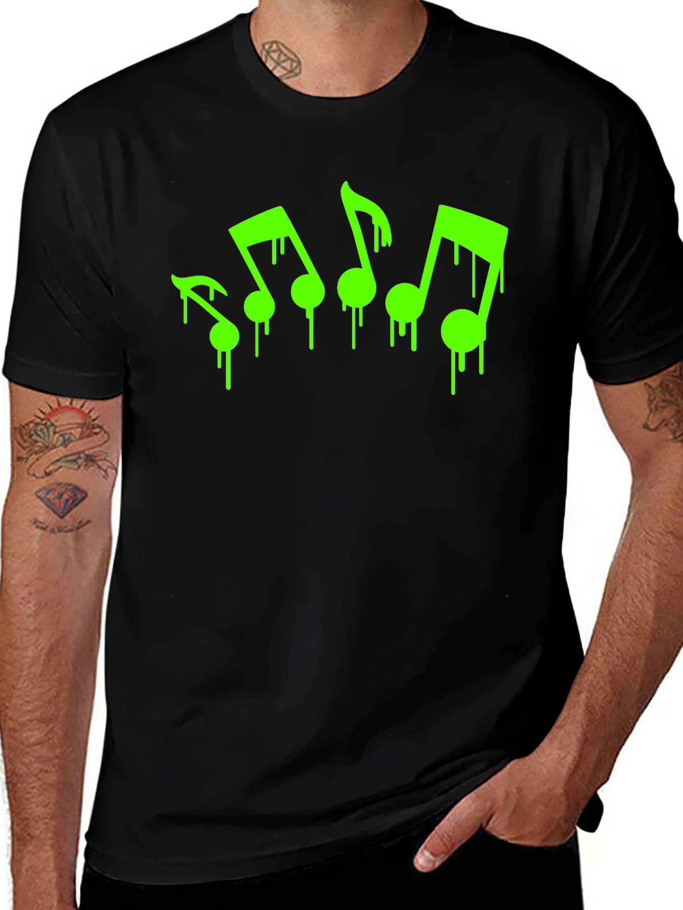 Dripping Music Notes Graphic Tee