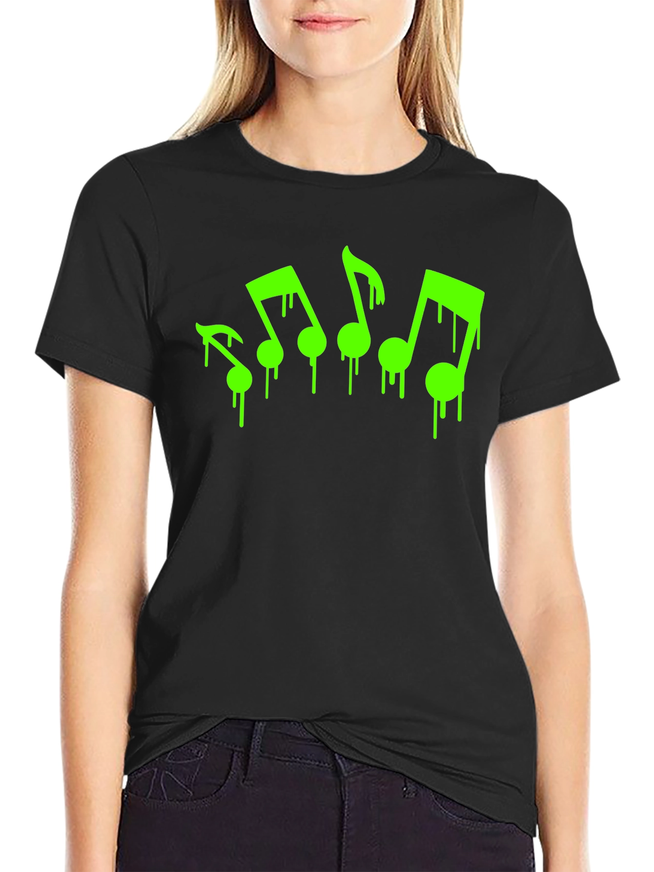Dripping Music Notes Graphic Tee