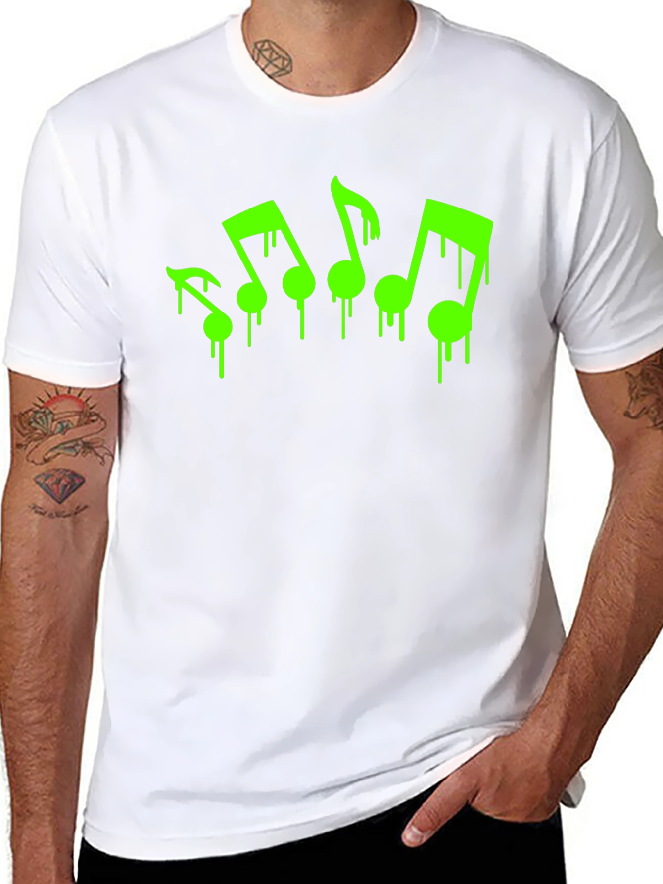 Dripping Music Notes Graphic Tee