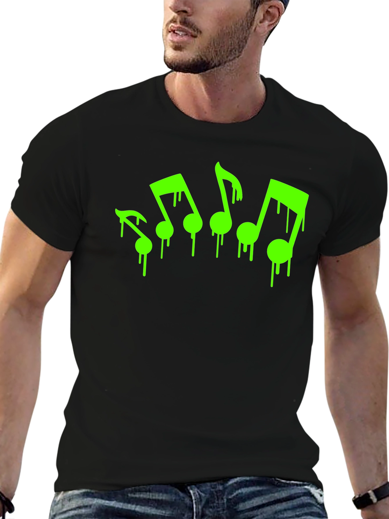 Dripping Music Notes Graphic Tee