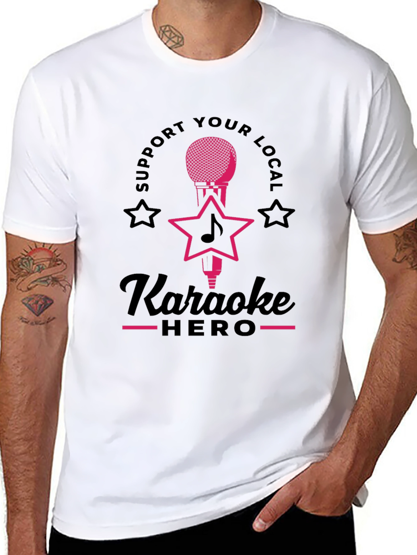 Karaoke Hero T-Shirt - Support Local Music