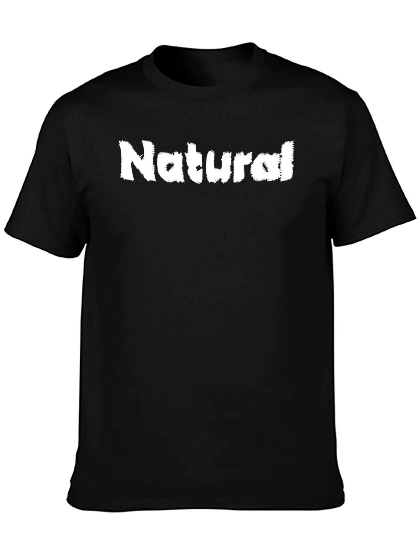 Natural Graphic Print Mens Black T-Shirt