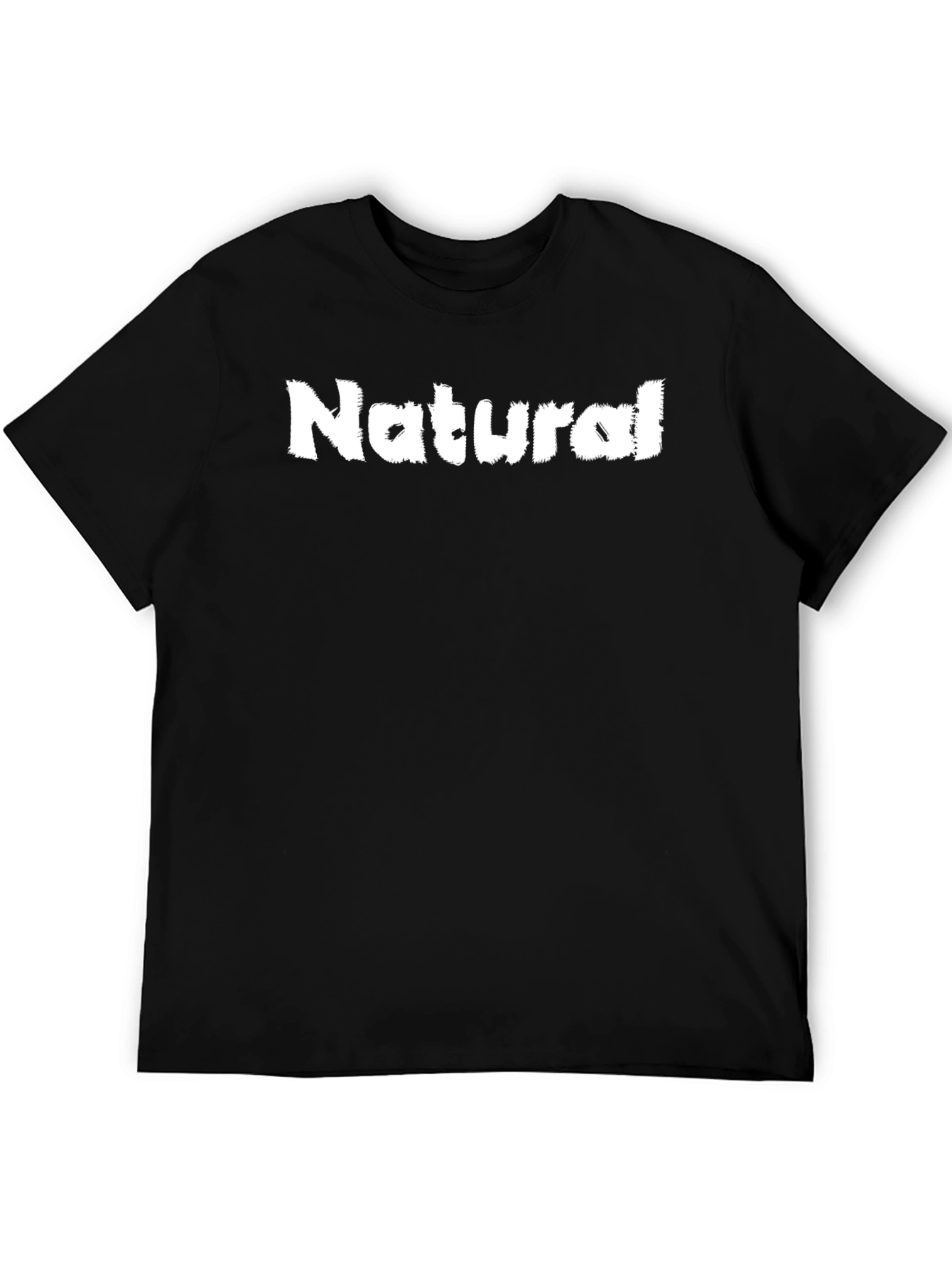 Natural Graphic Print Mens Black T-Shirt