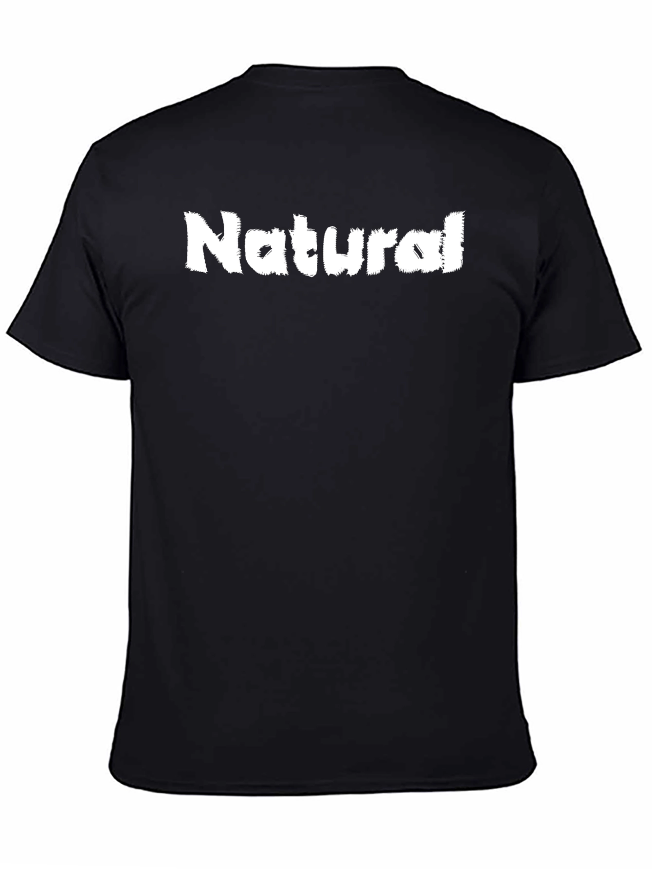 Natural Graphic Print Mens Black T-Shirt
