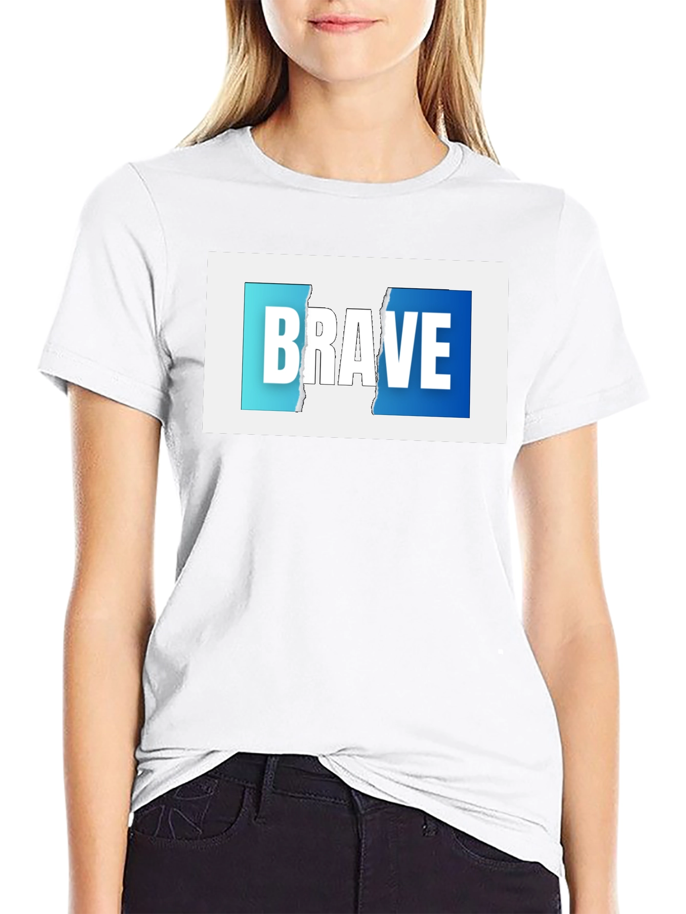 Brave Graphic Print Black T-Shirt