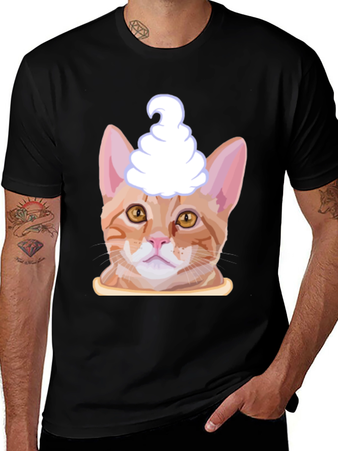Cat Ice Cream Head T-Shirt