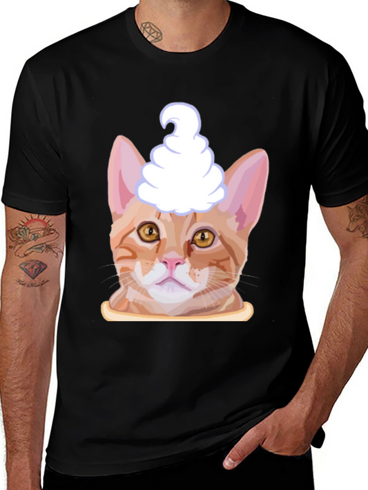 Cat Ice Cream Head T-Shirt