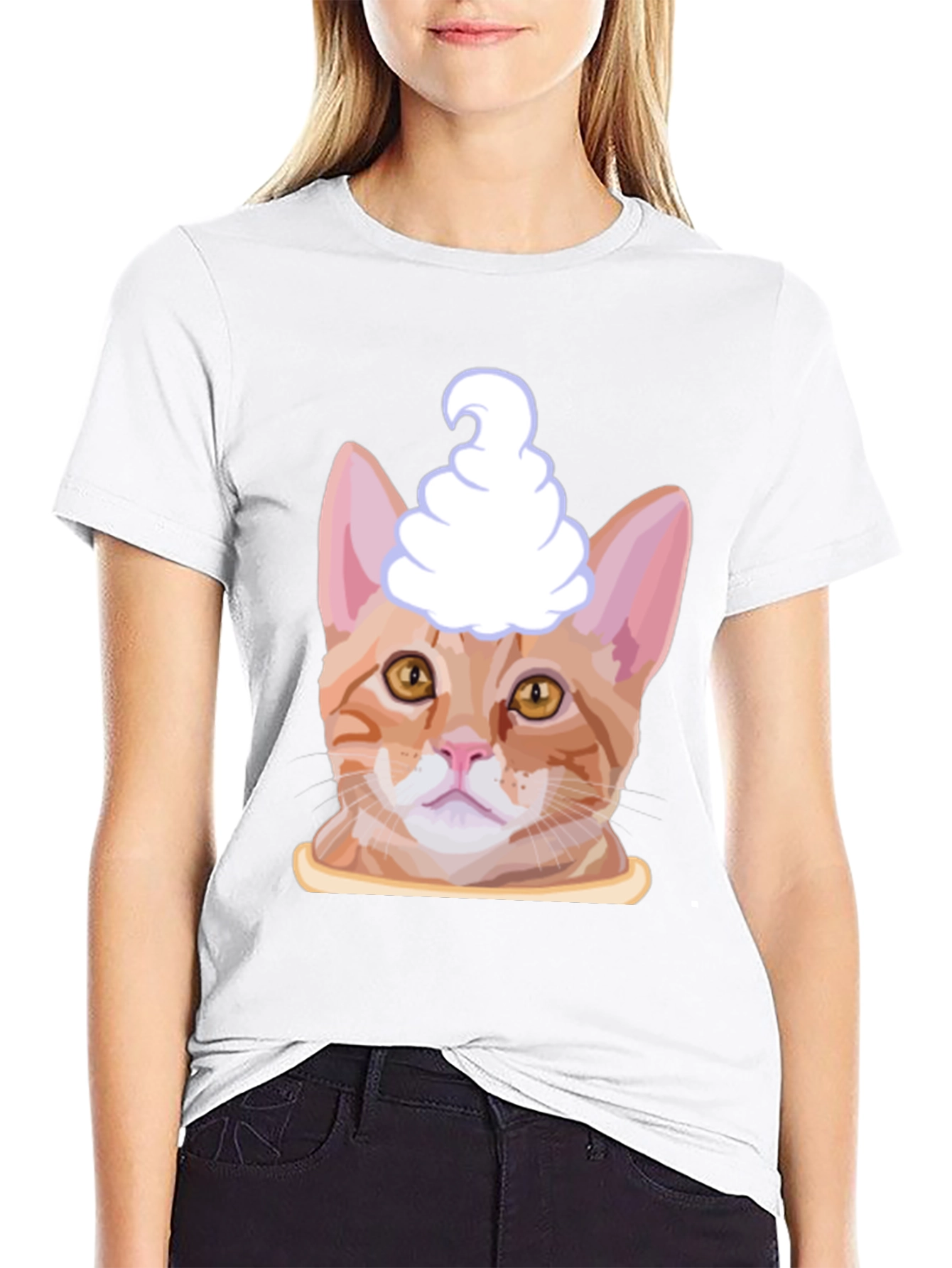 Cat Ice Cream Head T-Shirt