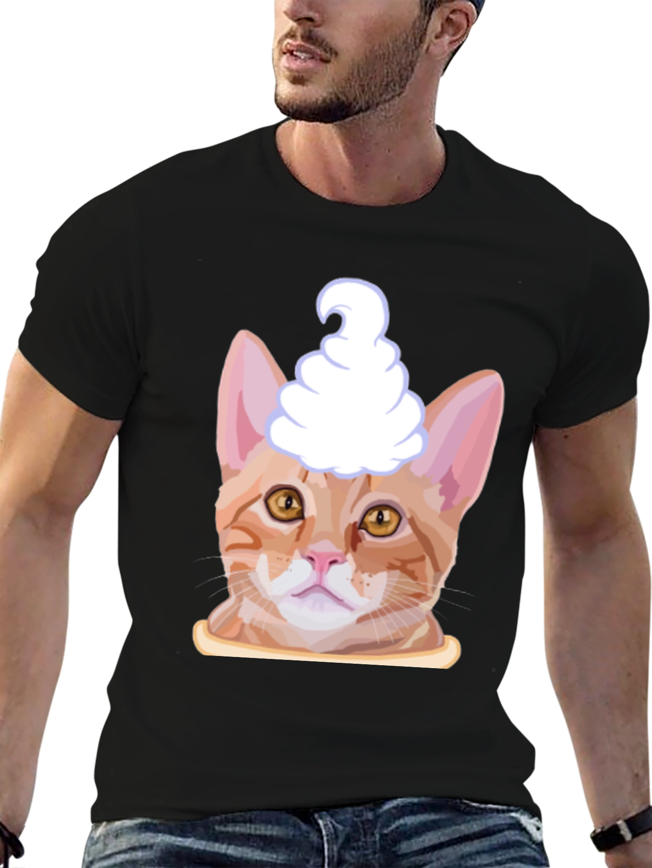 Cat Ice Cream Head T-Shirt