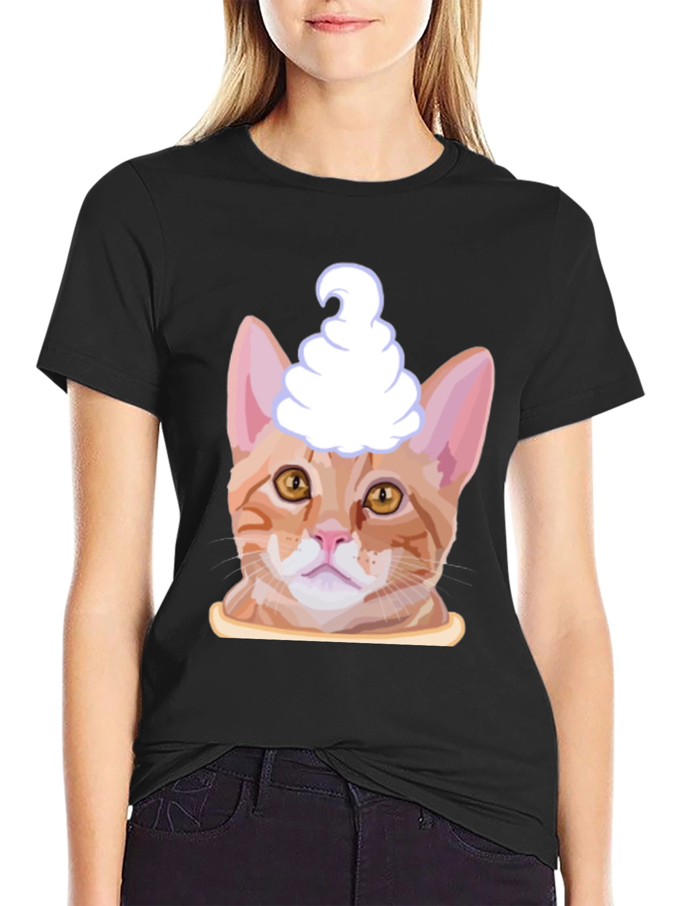 Cat Ice Cream Head T-Shirt