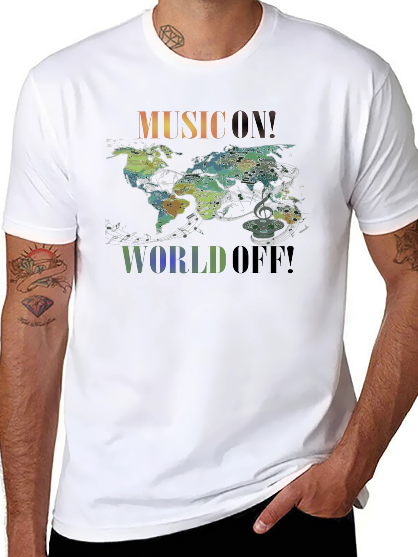 Music On World Off Graphic Tee