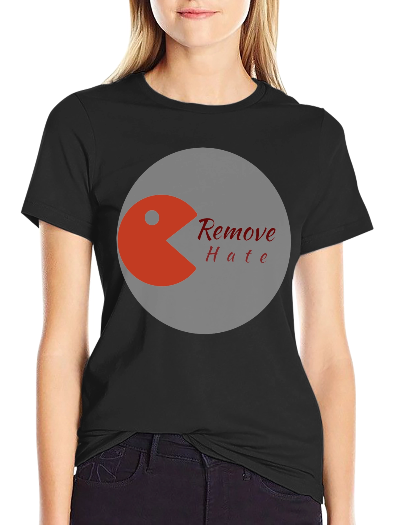 Remove Hate Graphic Tee - Black Cotton Blend
