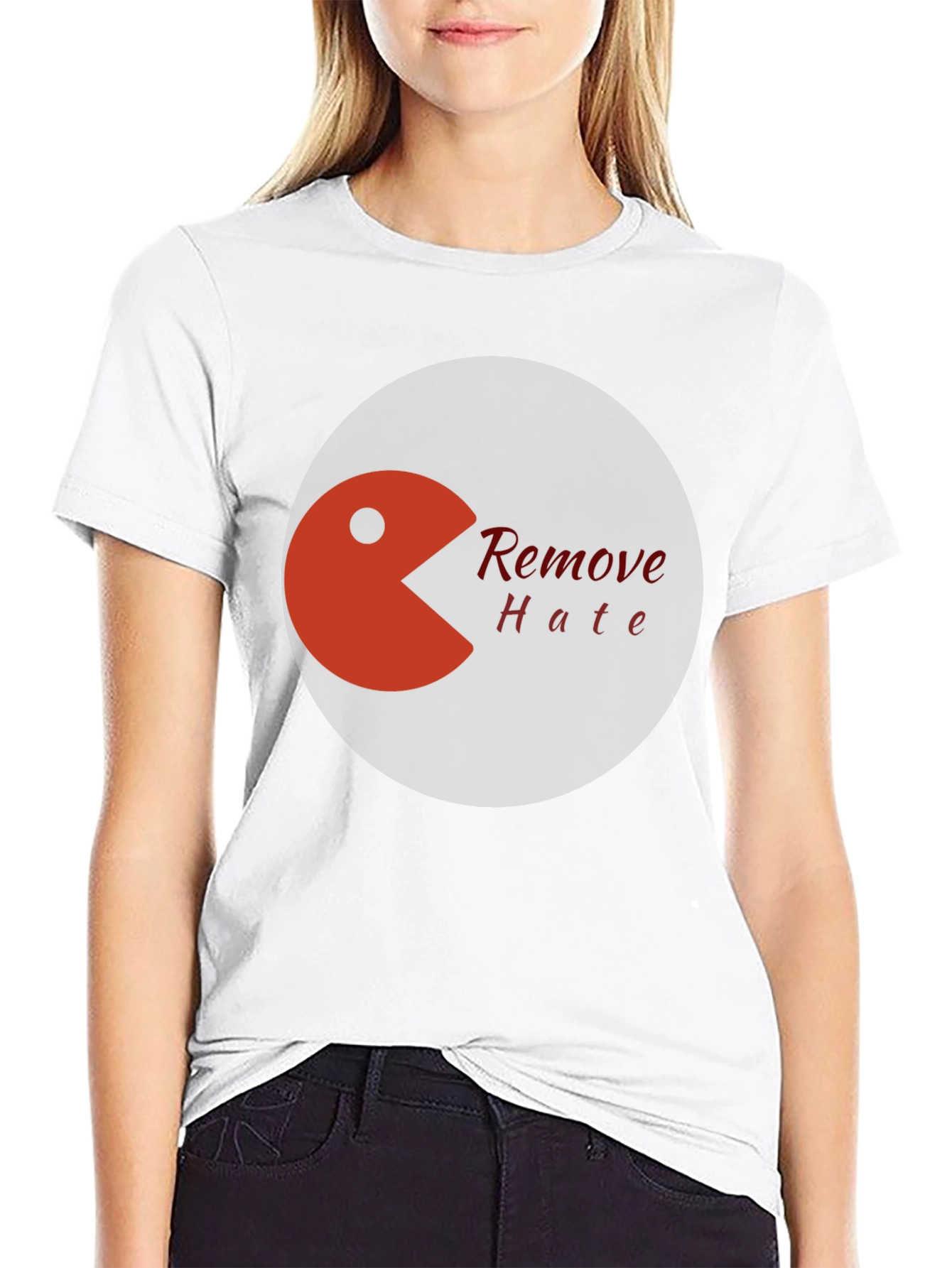 Remove Hate Graphic Tee - Black Cotton Blend
