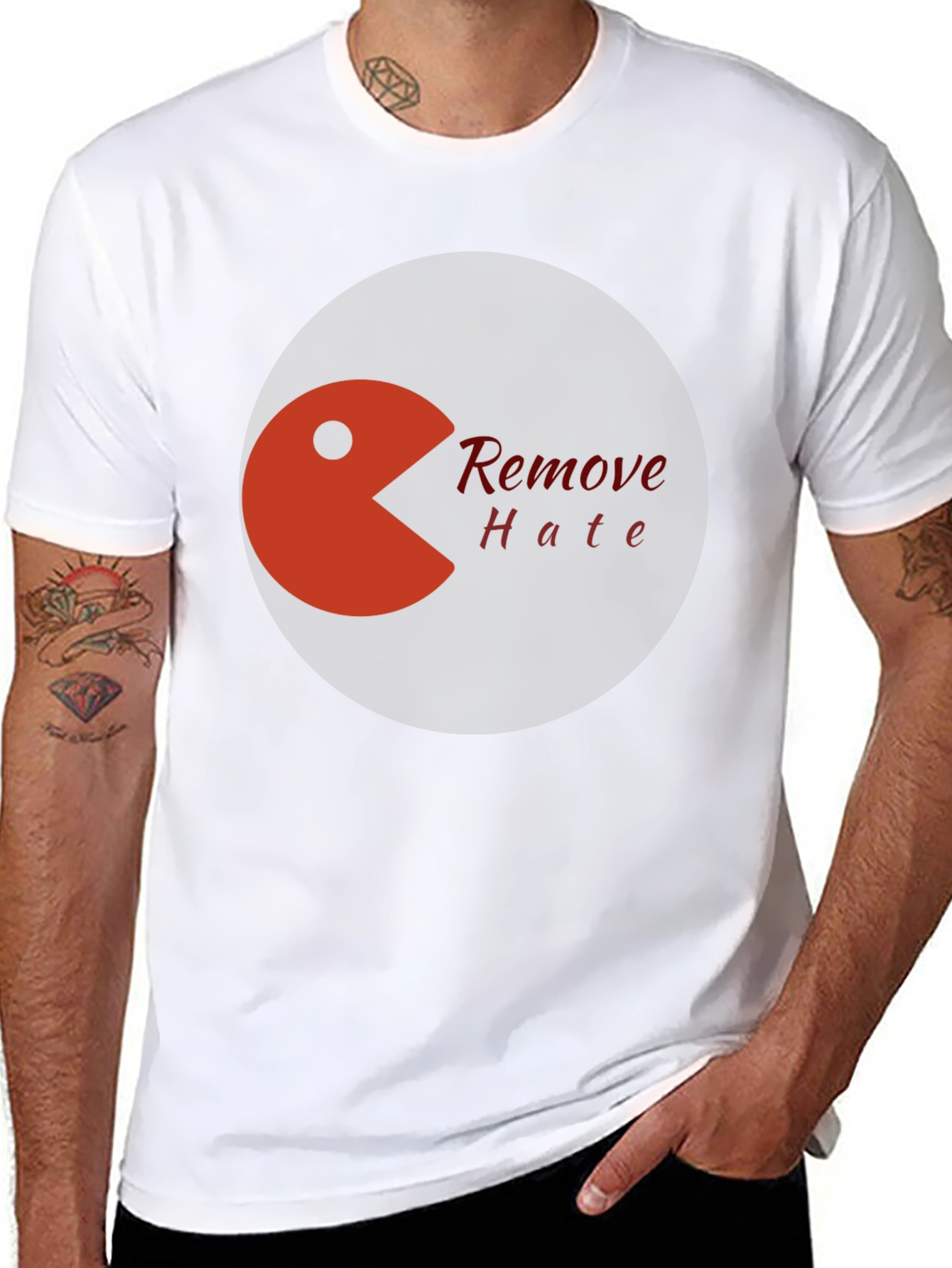 Remove Hate Graphic Tee - Black Cotton Blend