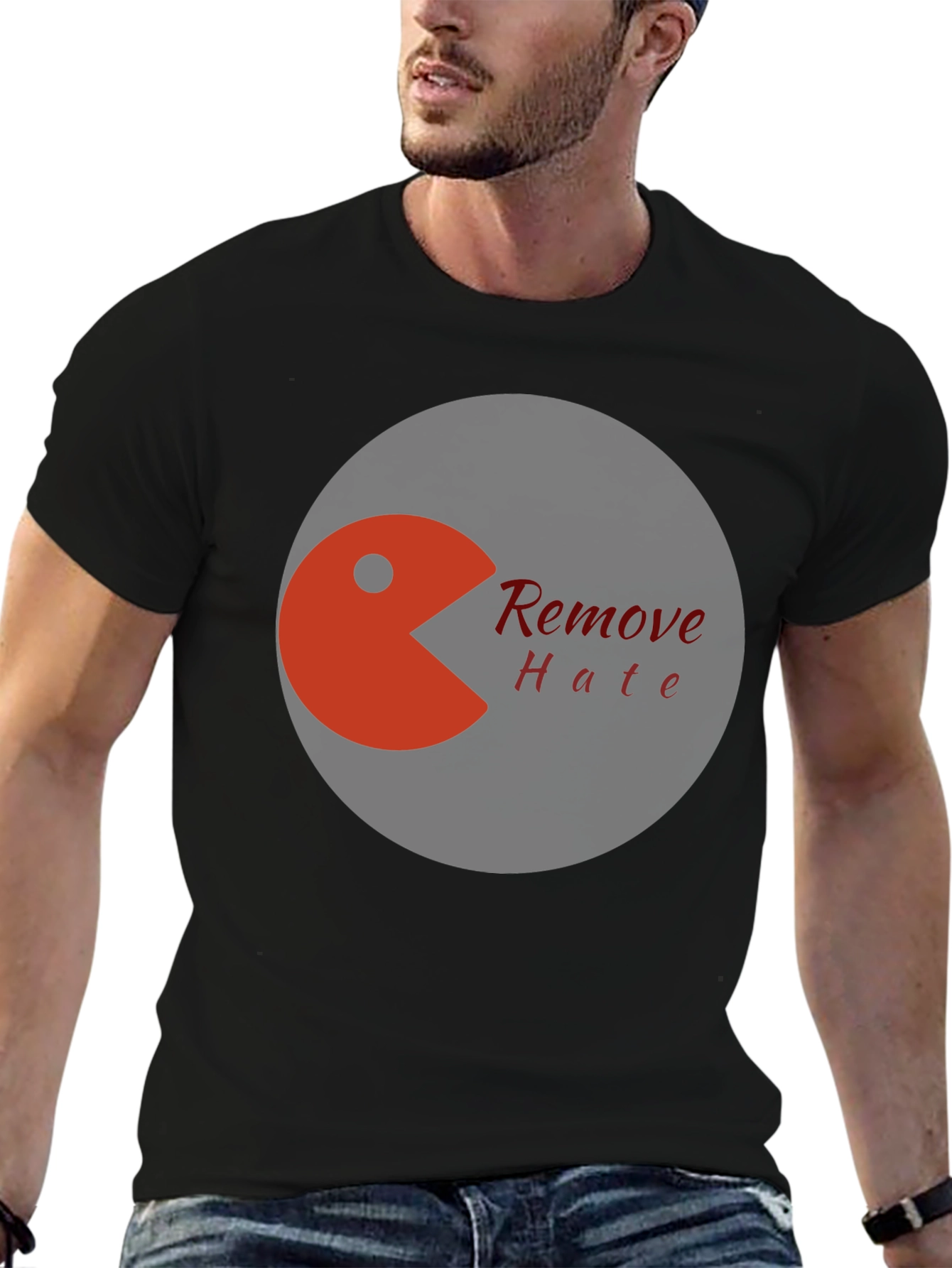 Remove Hate Graphic Tee - Black Cotton Blend