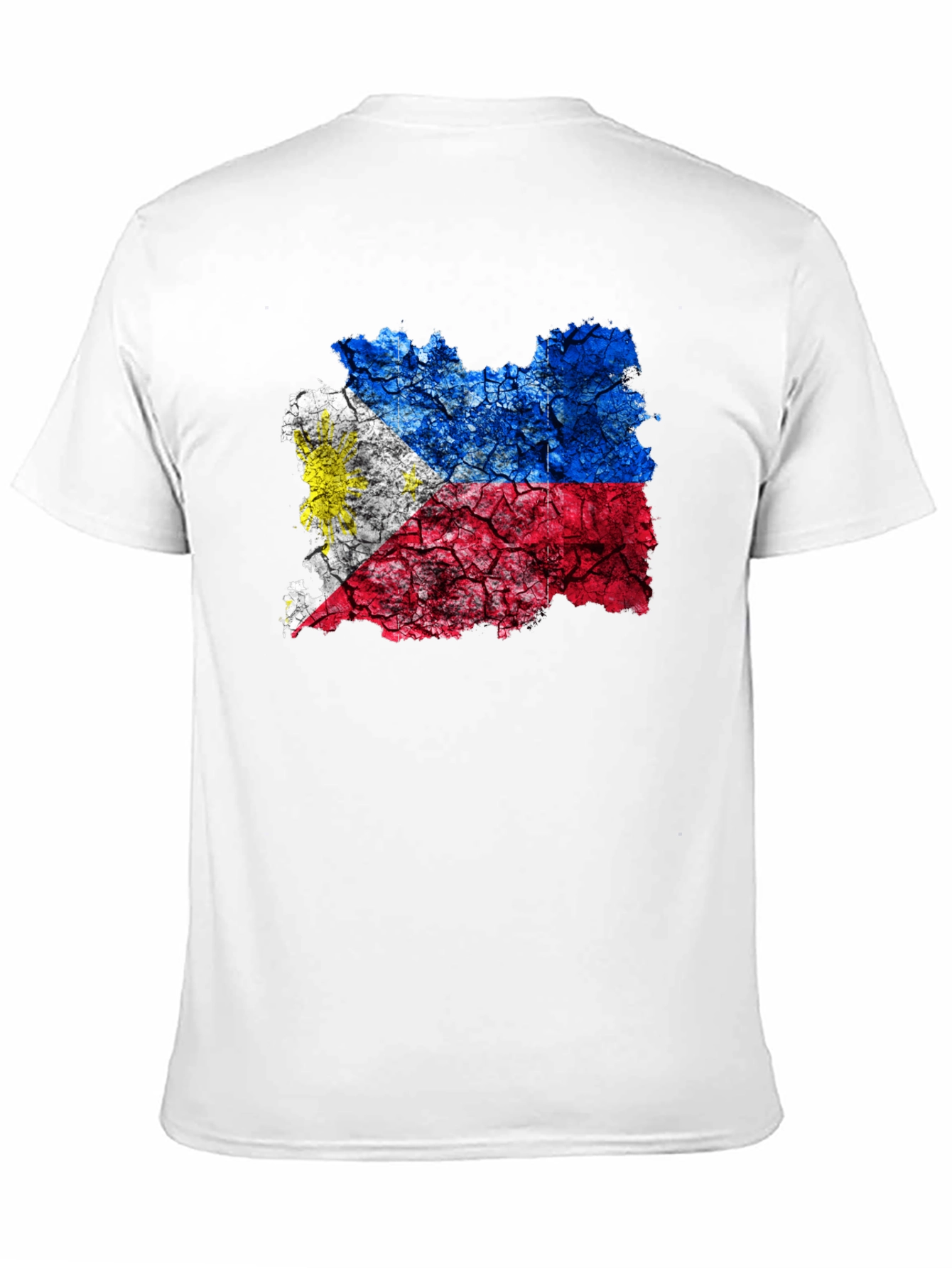 Philippines Flag Cracked T-Shirt - Black