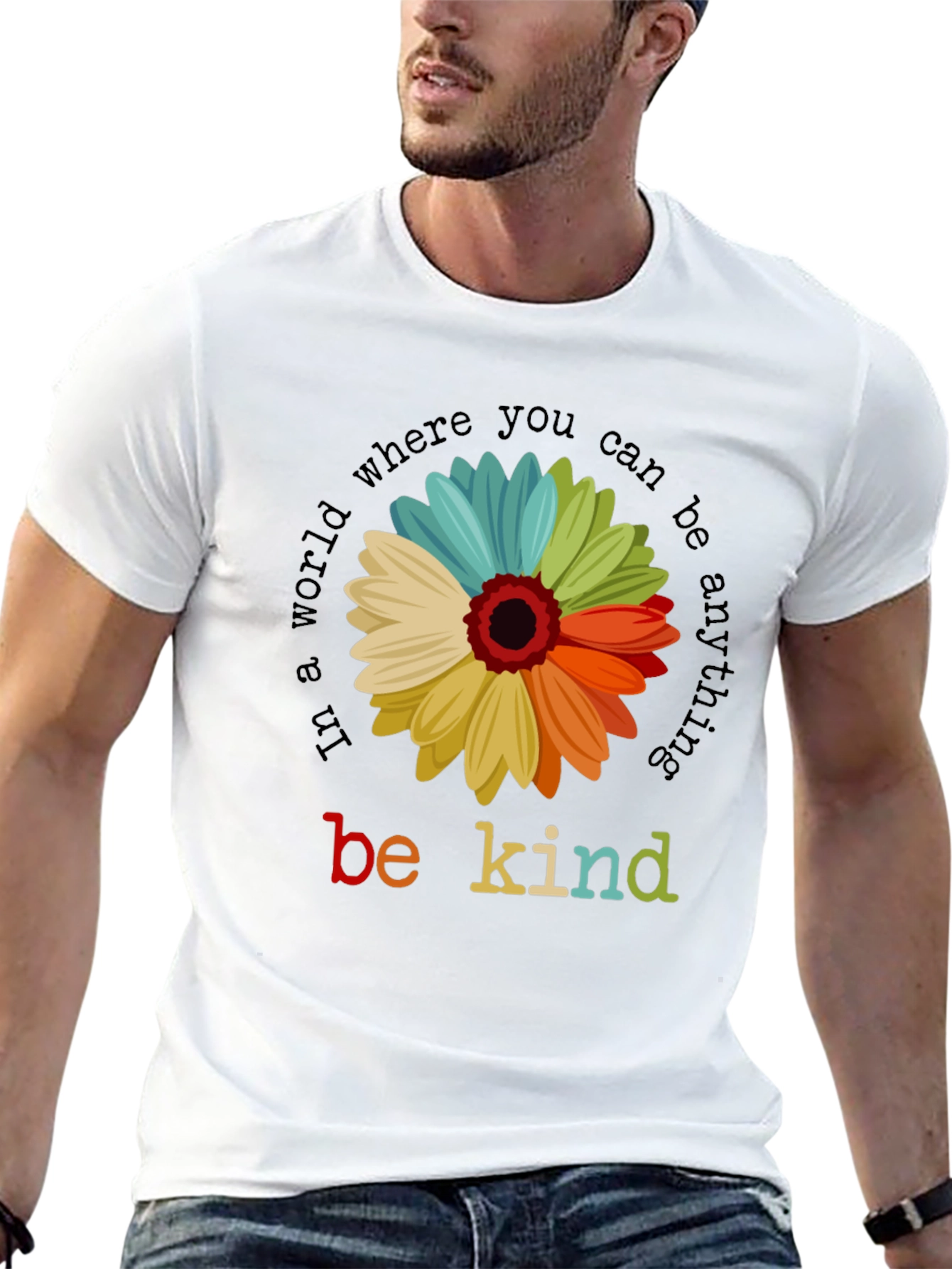 Be Kind Sunflower T-Shirt - Inspirational Graphic Tee