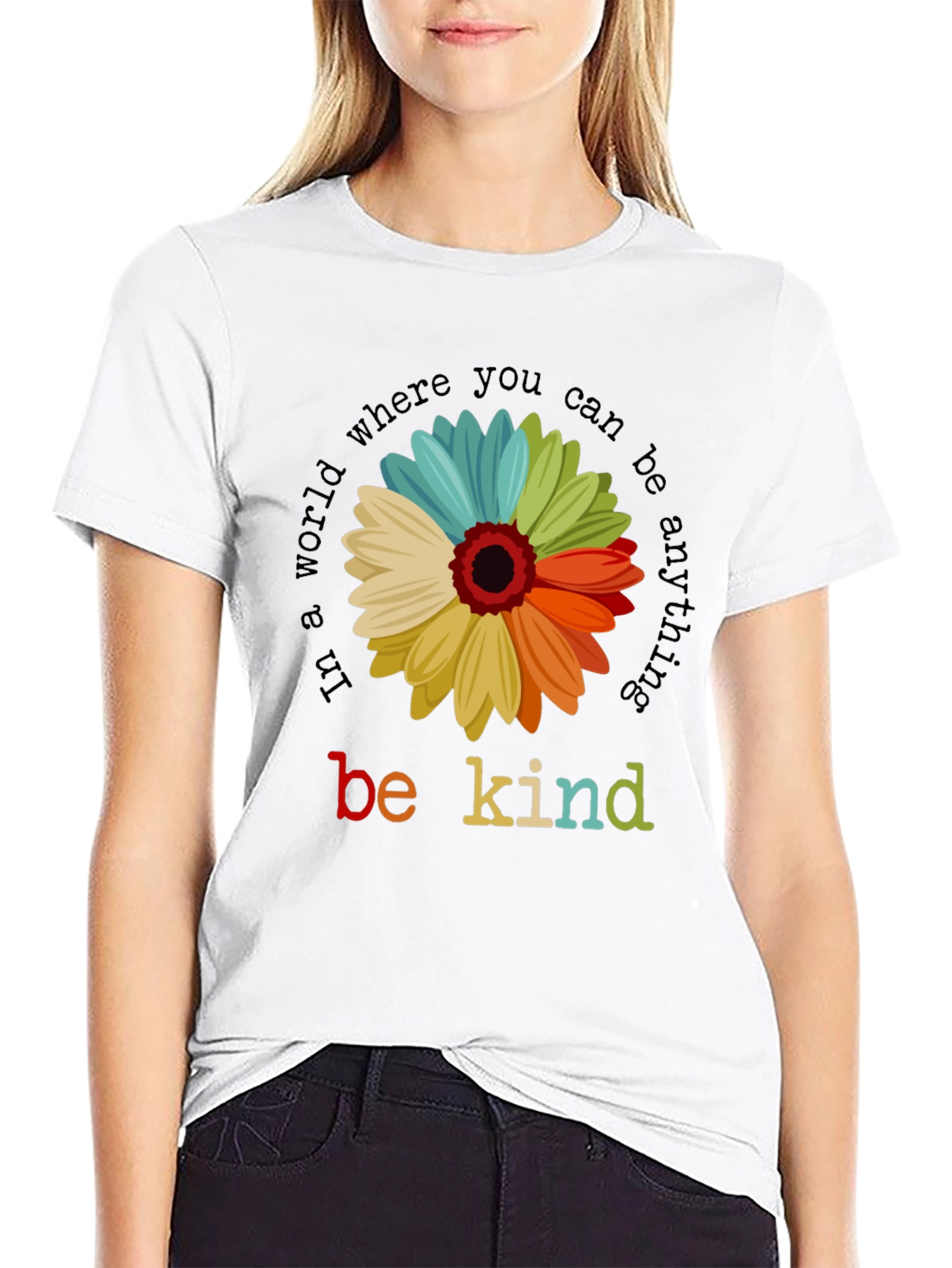 Be Kind Sunflower T-Shirt - Inspirational Graphic Tee
