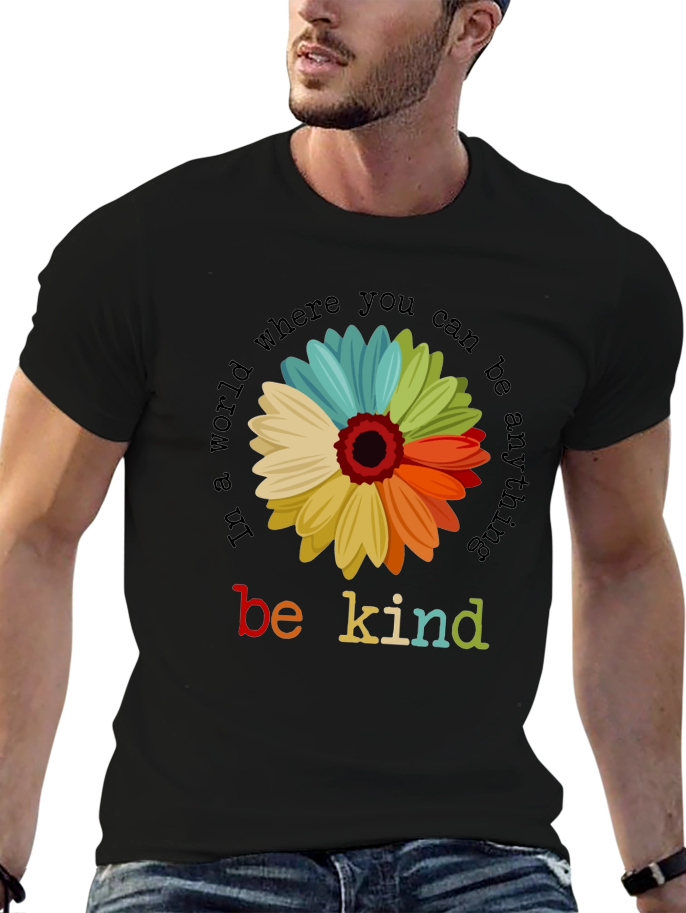 Be Kind Sunflower T-Shirt - Inspirational Graphic Tee