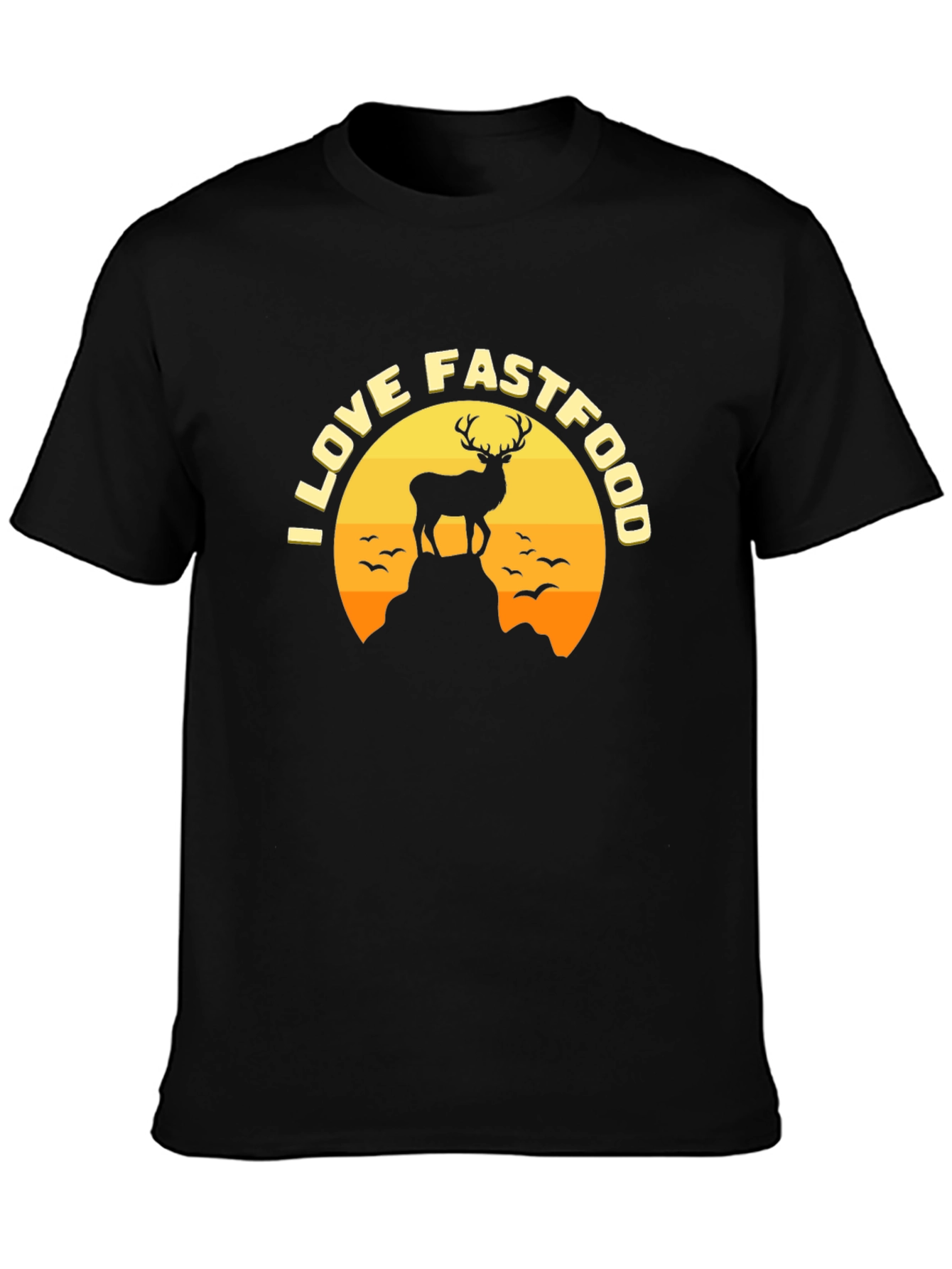I Love Fast Food Deer Graphic Tee