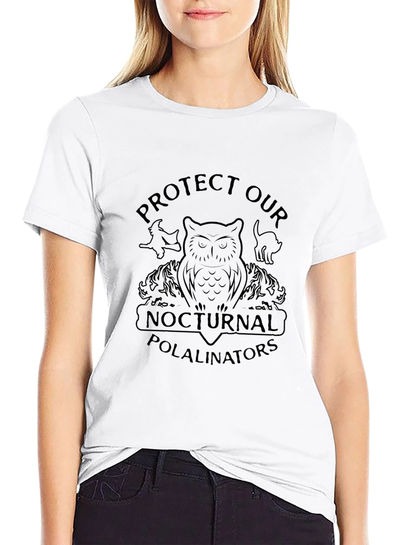 Protect Our Nocturnal Pollinators Owl Graphic Tee