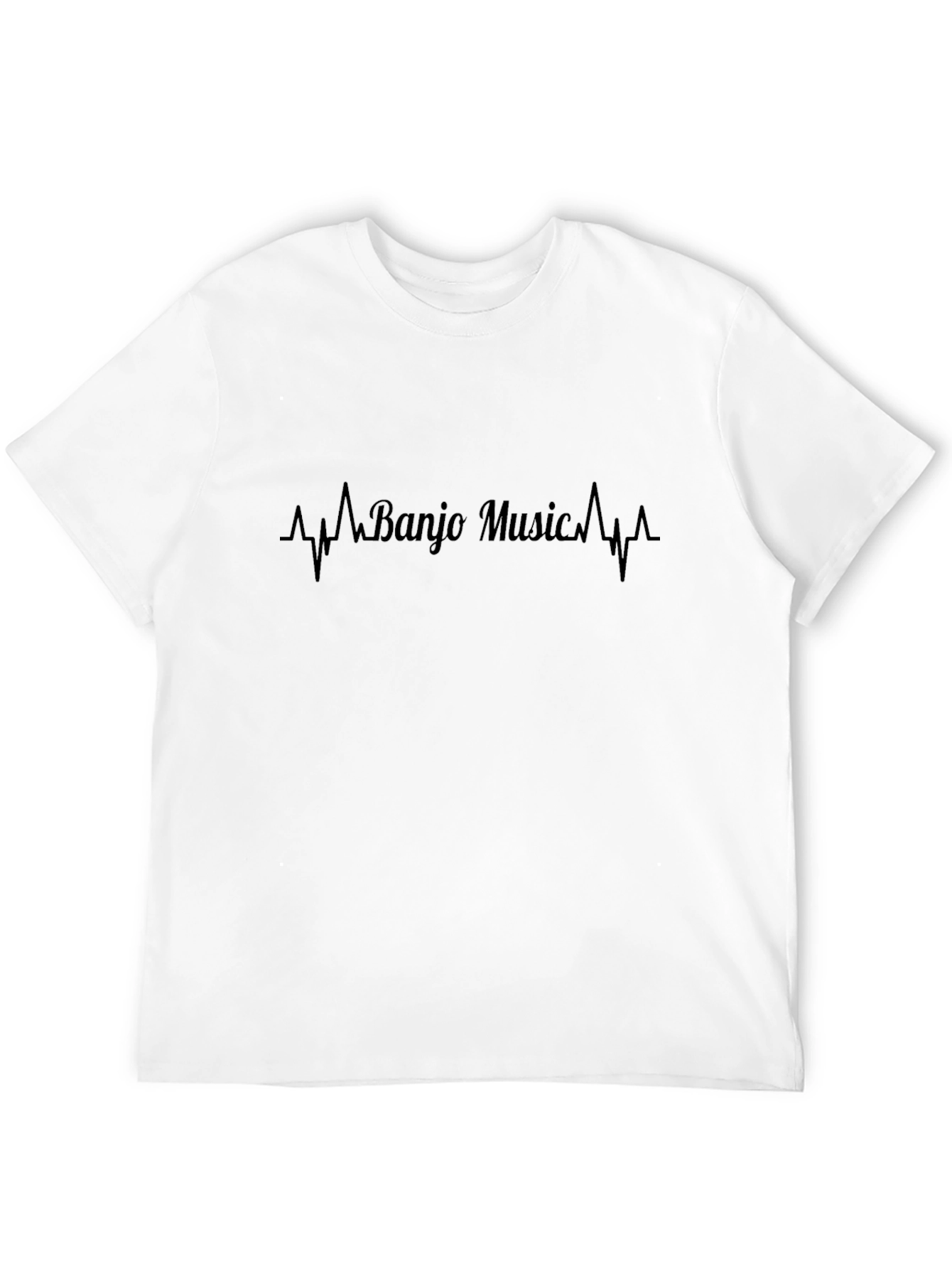 Banjo Music Heartbeat T-Shirt - Black