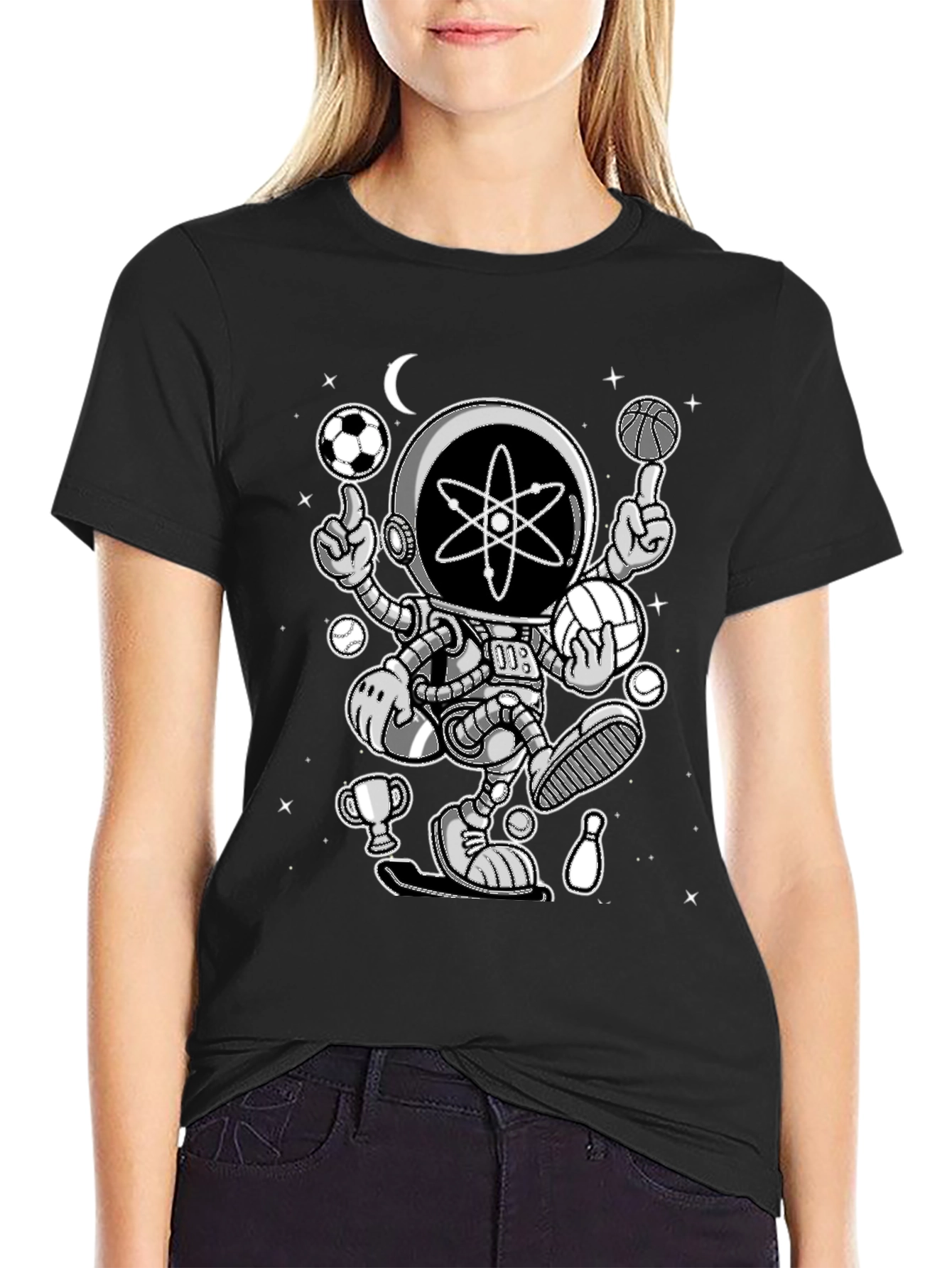 Atomic Astronaut T-Shirt - Cosmic Juggler Design