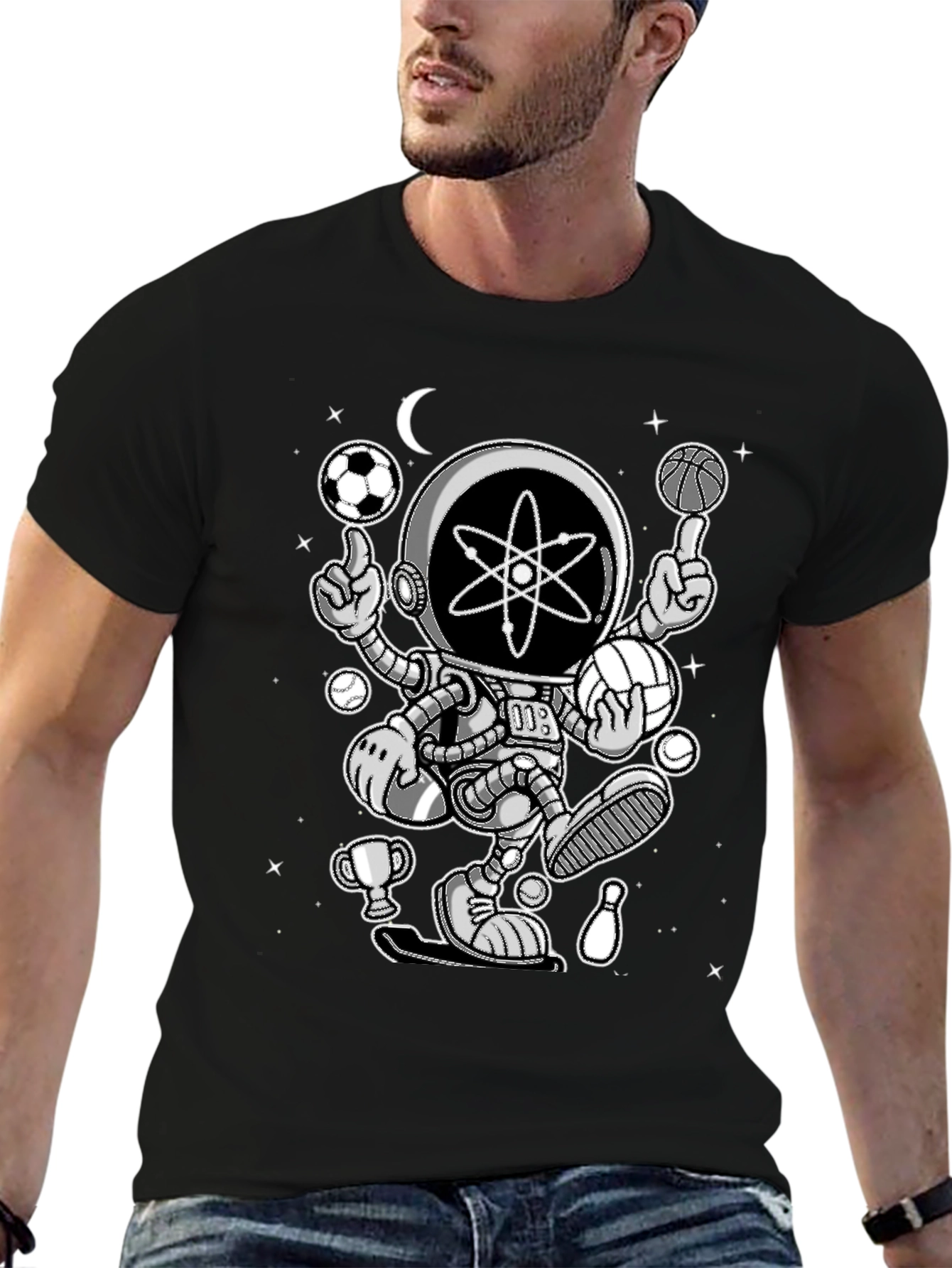 Atomic Astronaut T-Shirt - Cosmic Juggler Design