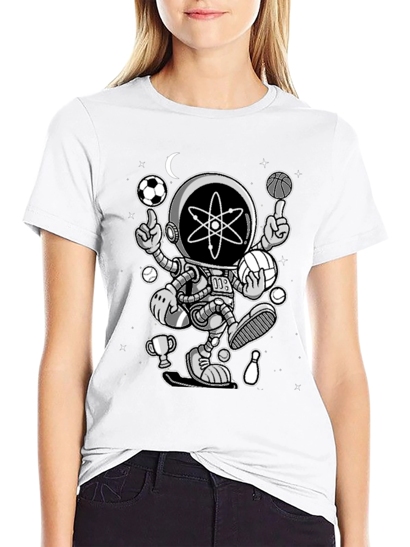 Atomic Astronaut T-Shirt - Cosmic Juggler Design