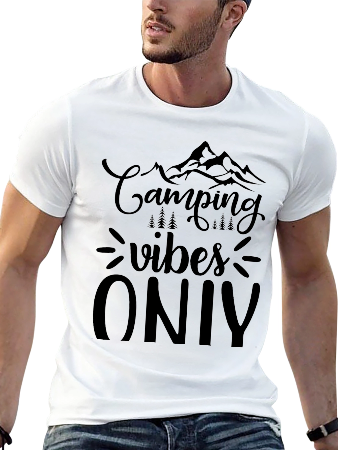 Camping Vibes Only Black Graphic Tee